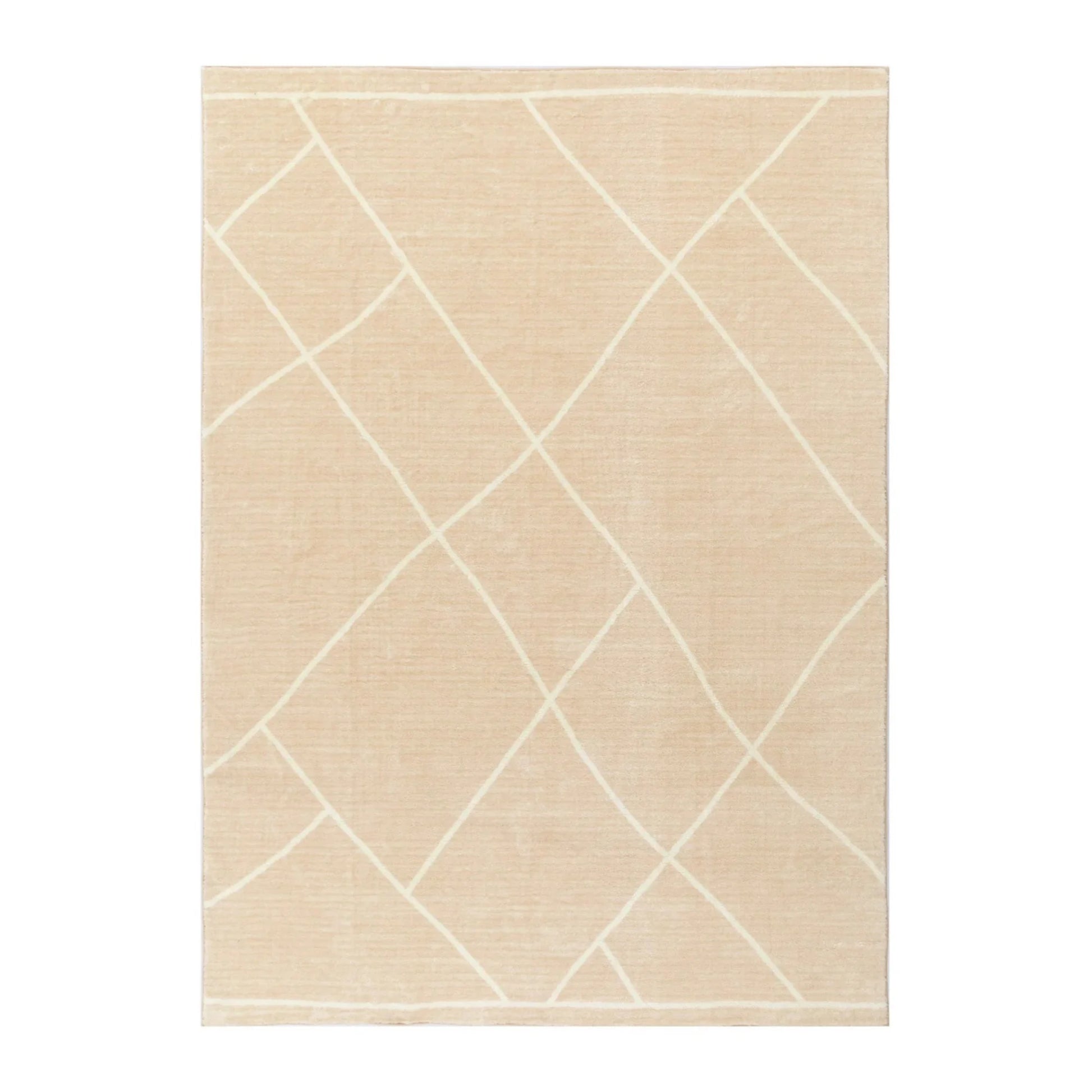 DreamWeaver Oasis Diamonds Machine Washable Rug, Diamonds Beige