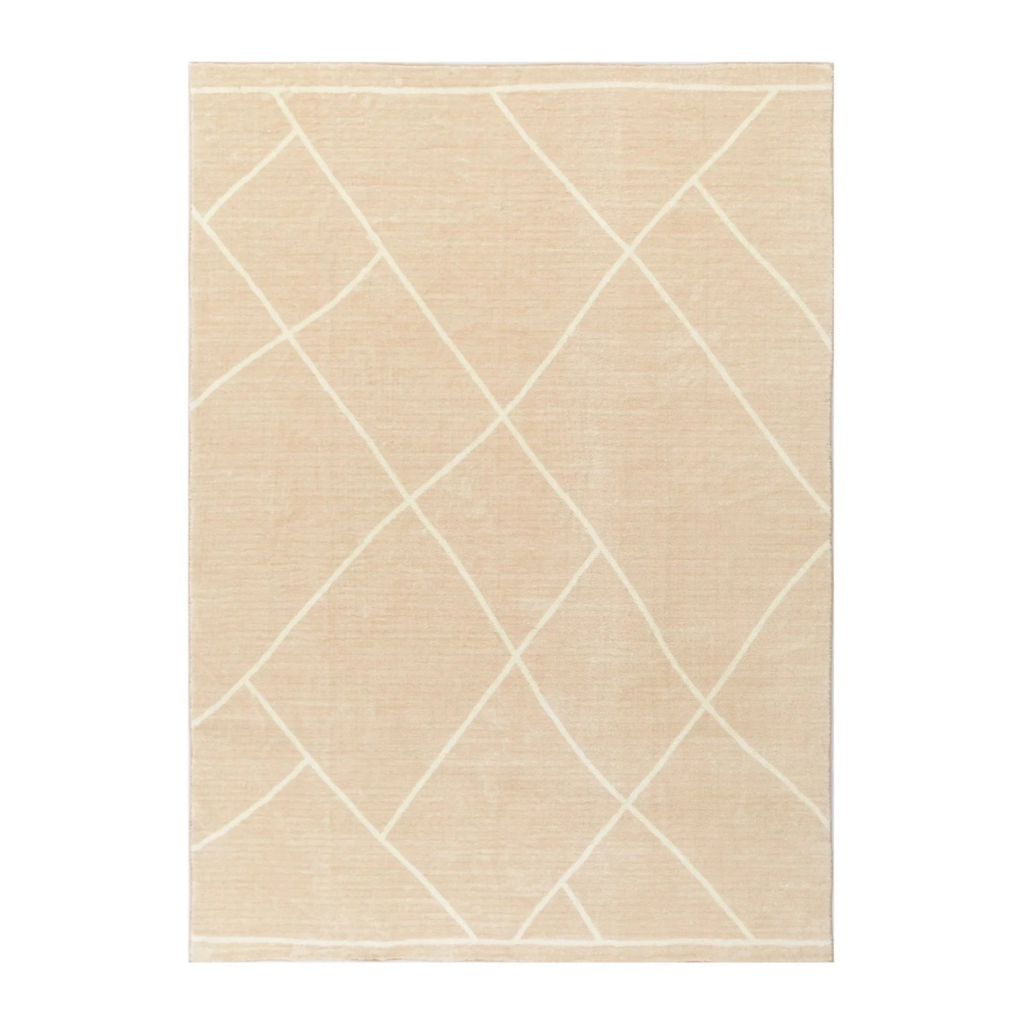 DreamWeaver Oasis Diamonds Machine Washable Rug, Diamonds Beige