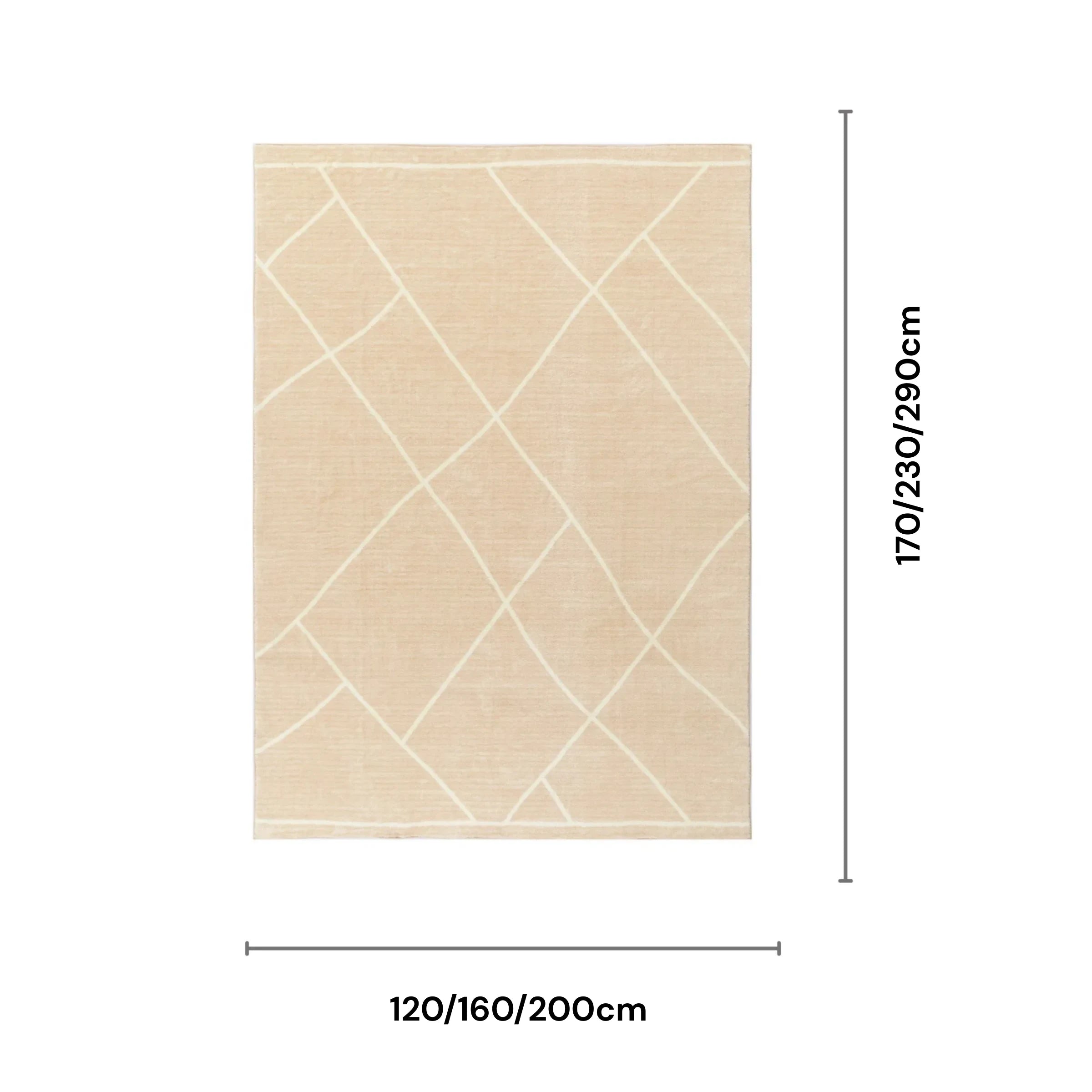 DreamWeaver Oasis Diamonds Machine Washable Rug, Diamonds Beige