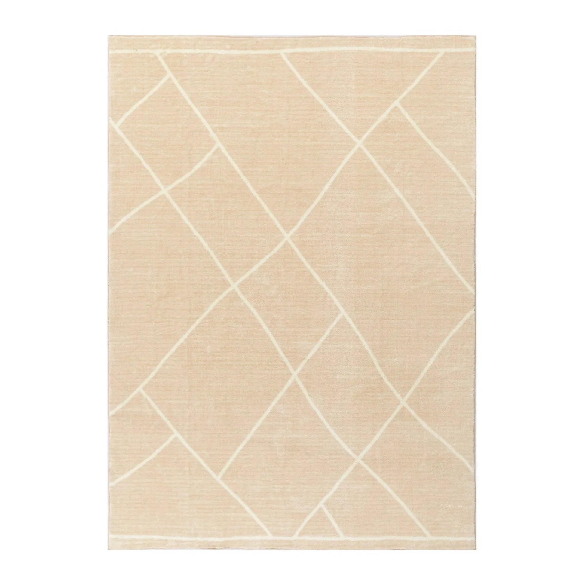 DreamWeaver Oasis Diamonds Machine Washable Rug, Diamonds Beige