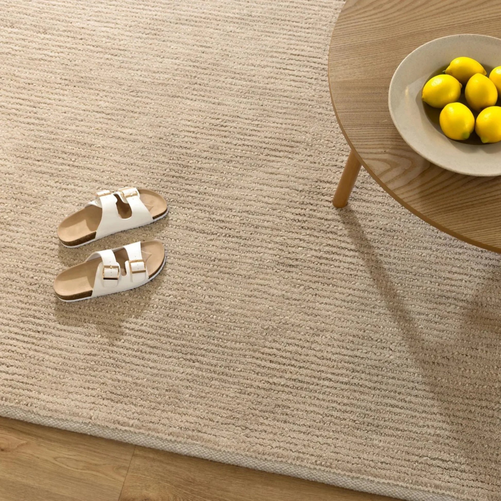 DreamWeaver Pure Scandinavian Fine Line Rug, Beige