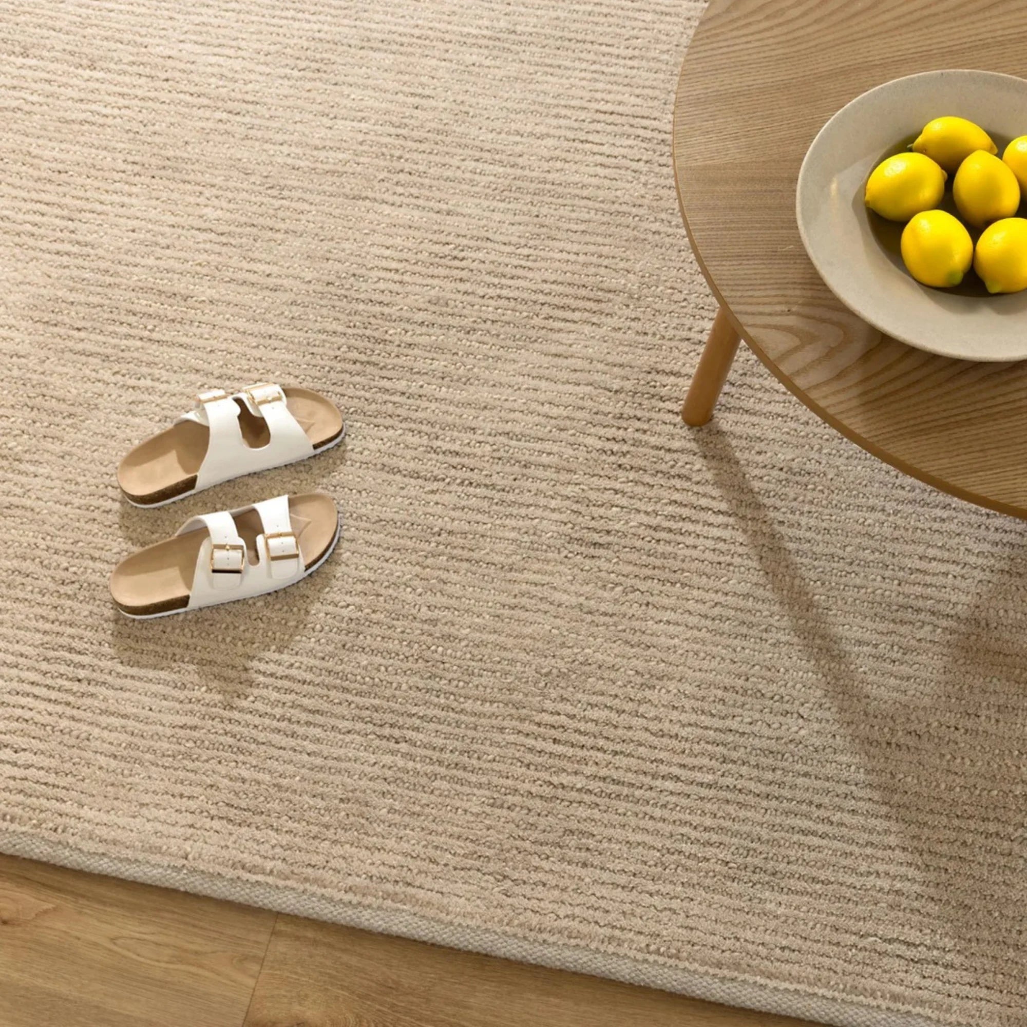 DreamWeaver Pure Scandinavian Fine Line Rug, Beige