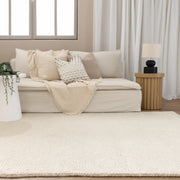 DreamWeaver Pure Scandinavian Wool Rug, Ivory, 80x300cm