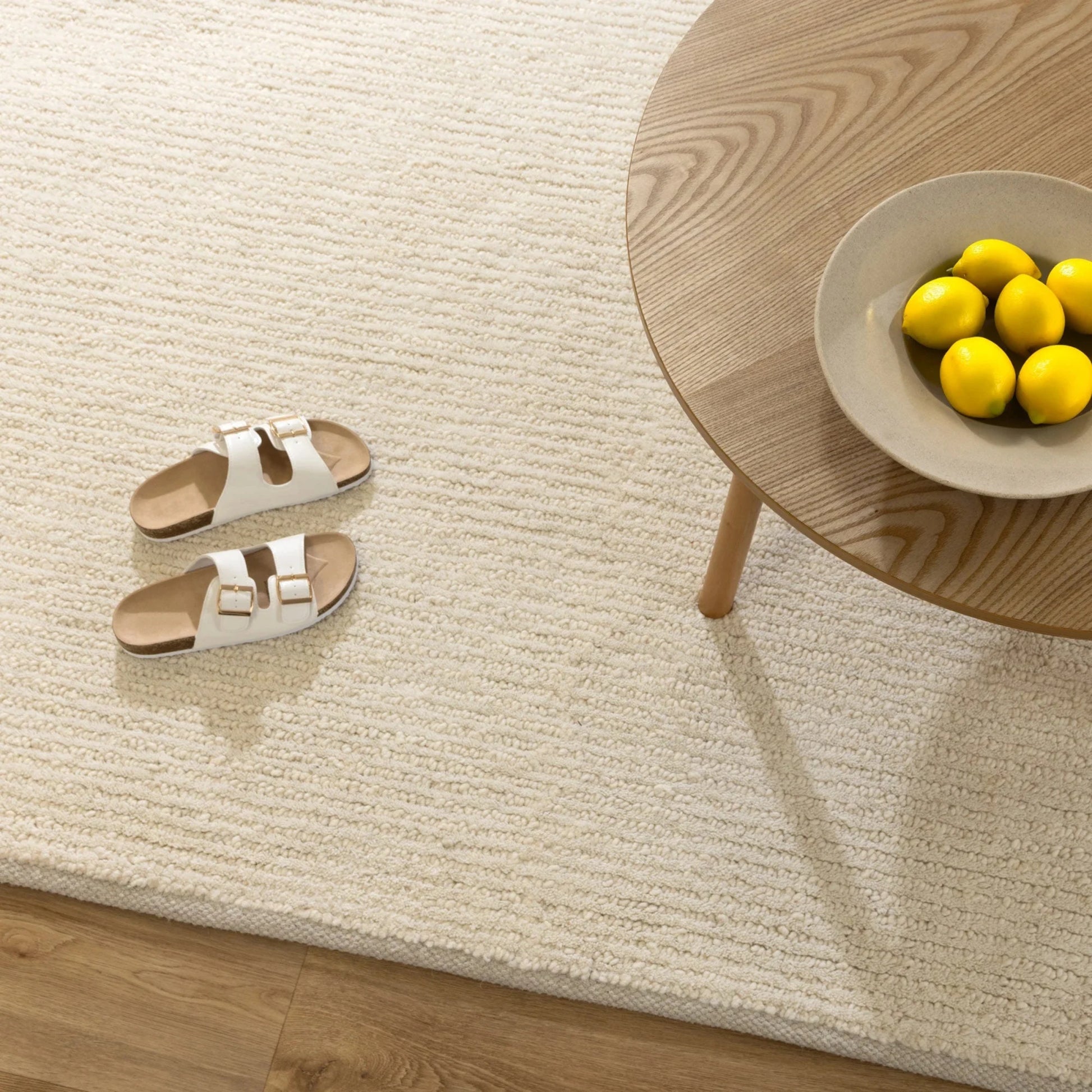 DreamWeaver Pure Scandinavian Wool Rug, Ivory, 80x300cm