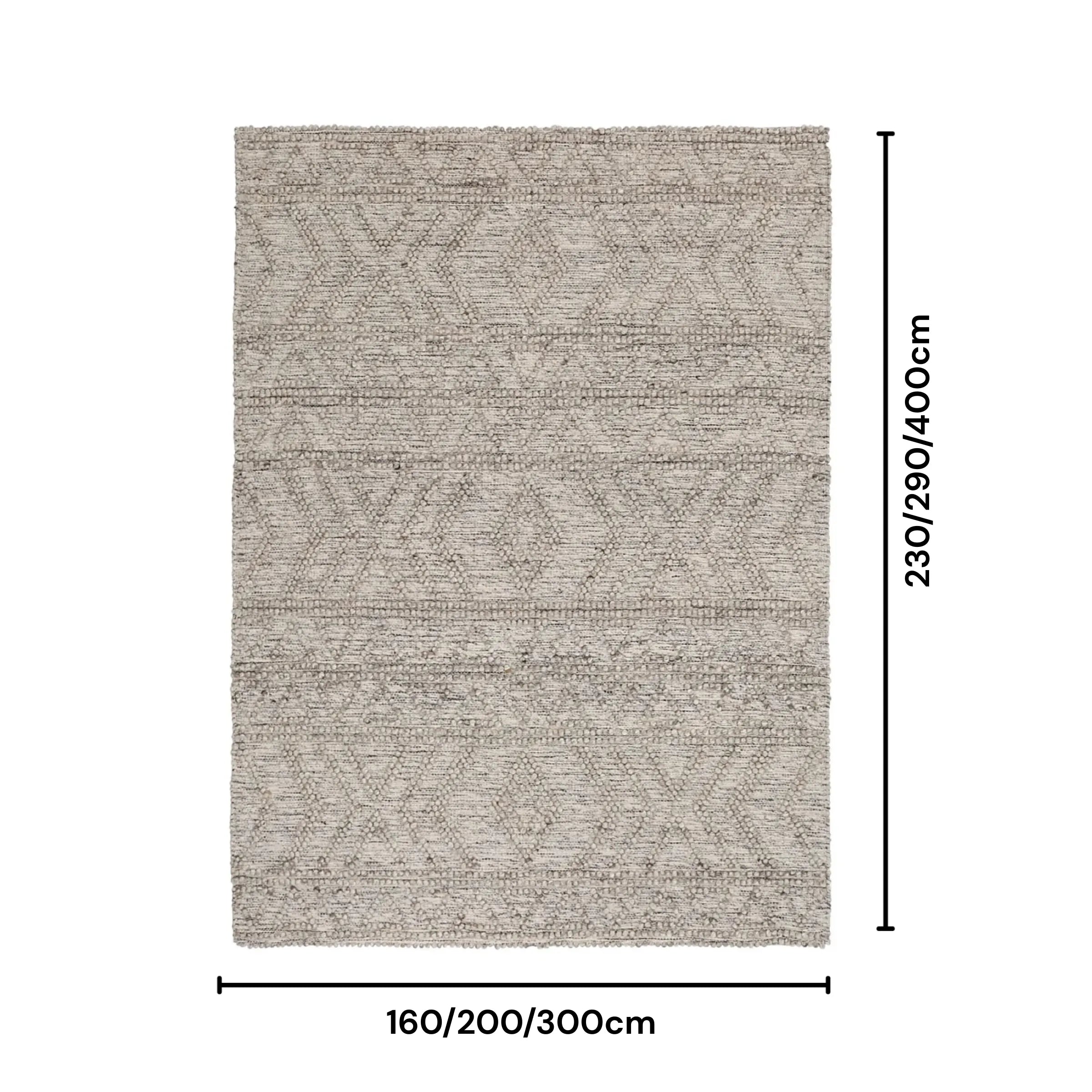 DreamWeaver Wave Scandinavian Lattice Rug, Lattice Ash