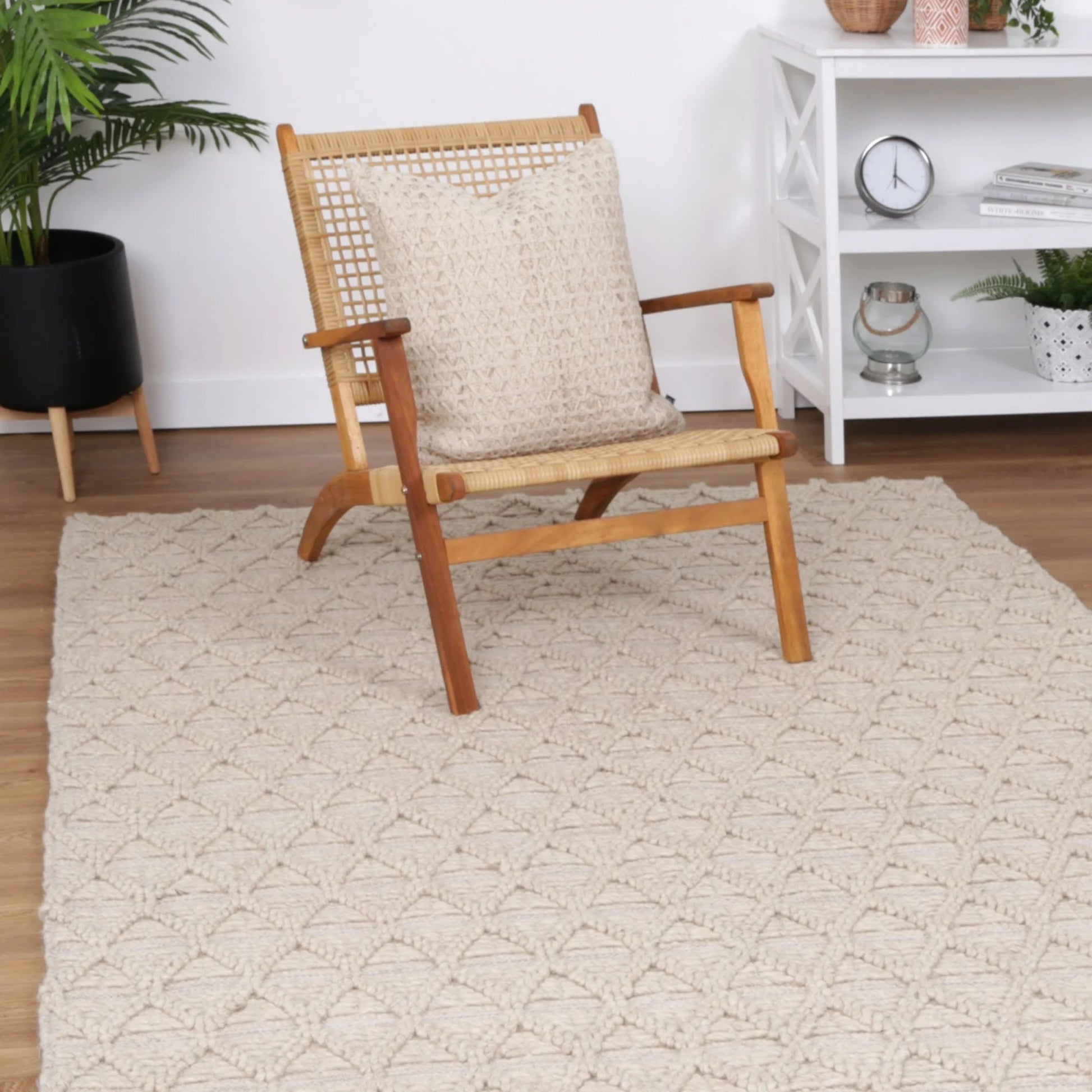 DreamWeaver Wave Scandinavian Mosaic Rug, Mosaic Natural