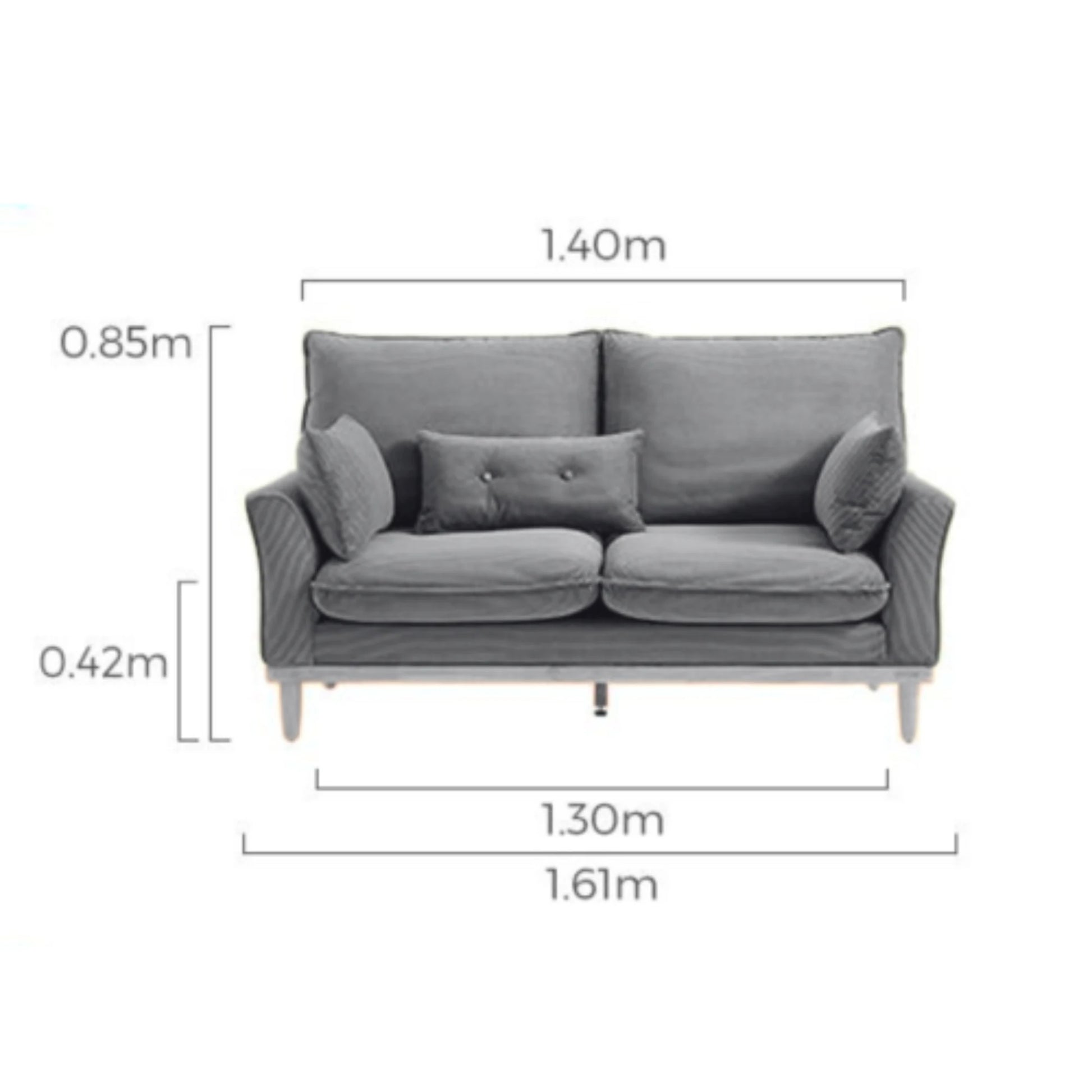 Linspire Moss 2-Seater Sofa, Neutral White & Natural Wood