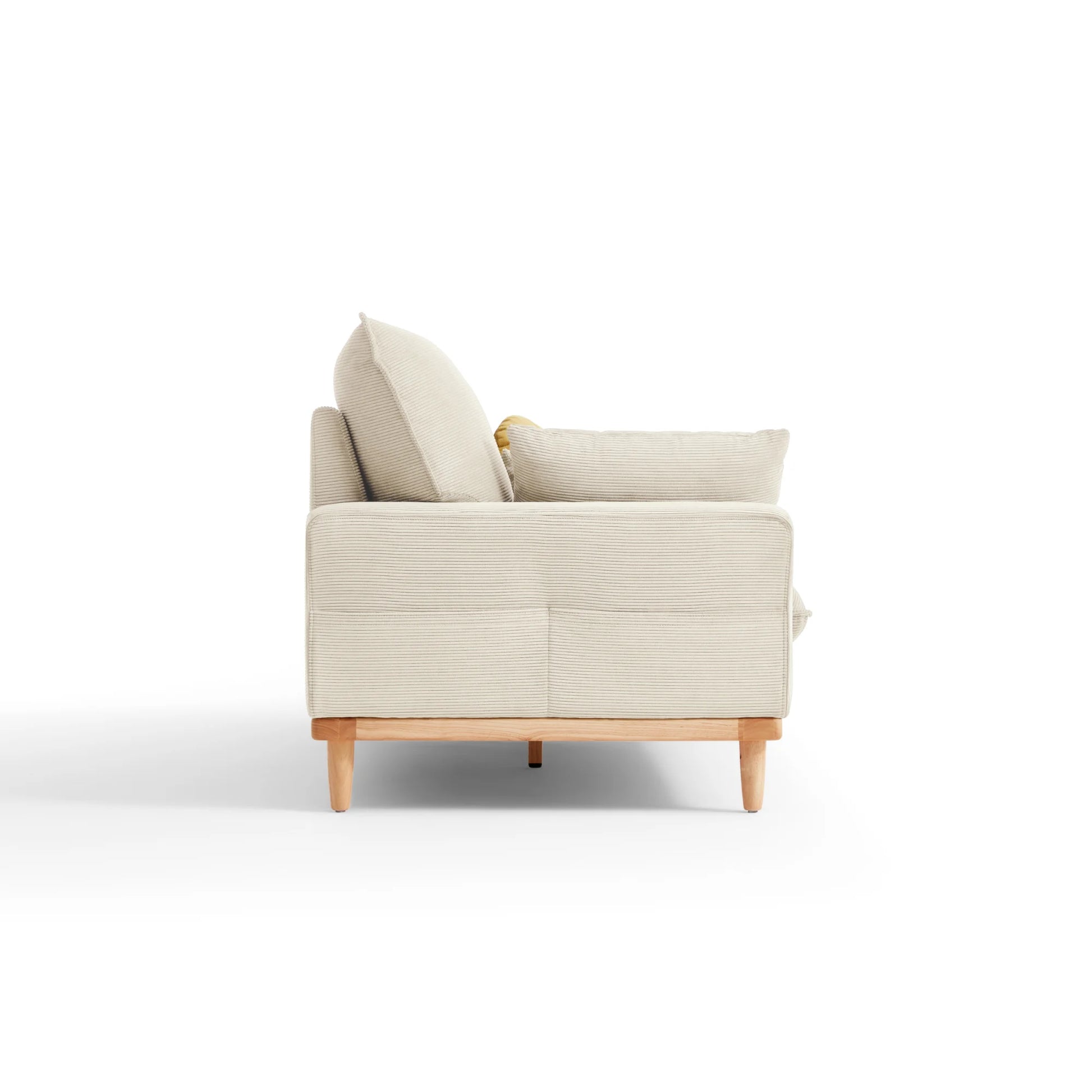 Linspire Moss 3-Seater Sofa, Neutral White & Natural Wood