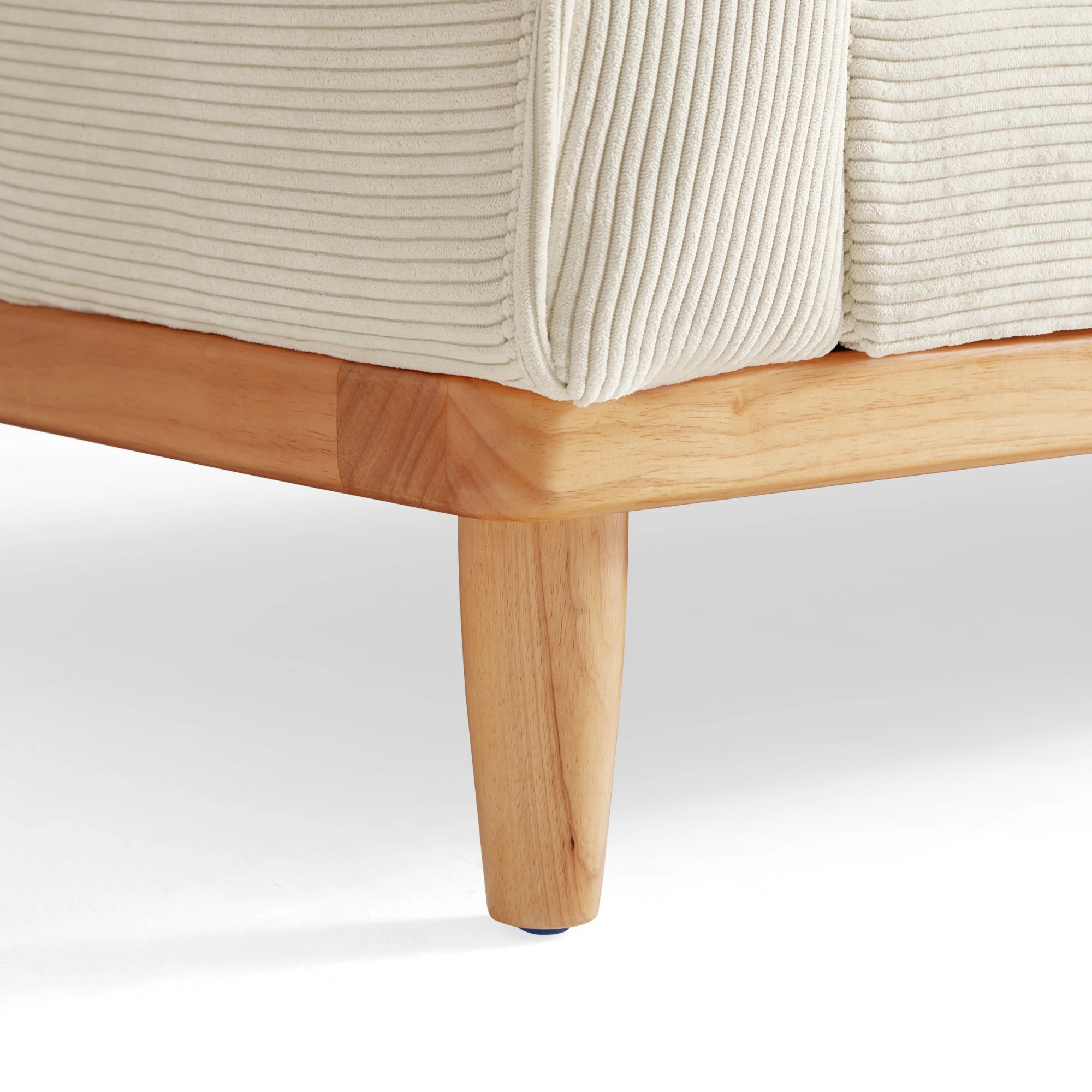 Linspire Moss 3-Seater Sofa, Neutral White & Natural Wood