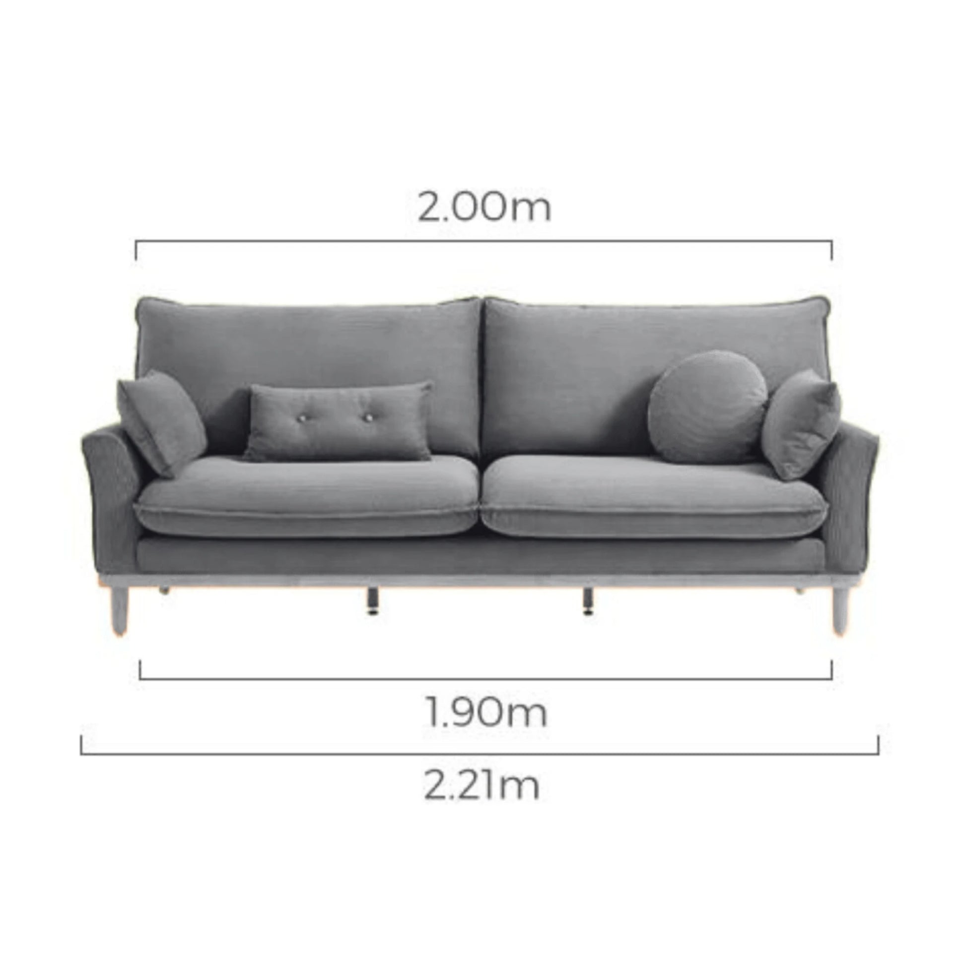 Linspire Moss 3-Seater Sofa, Neutral White & Natural Wood