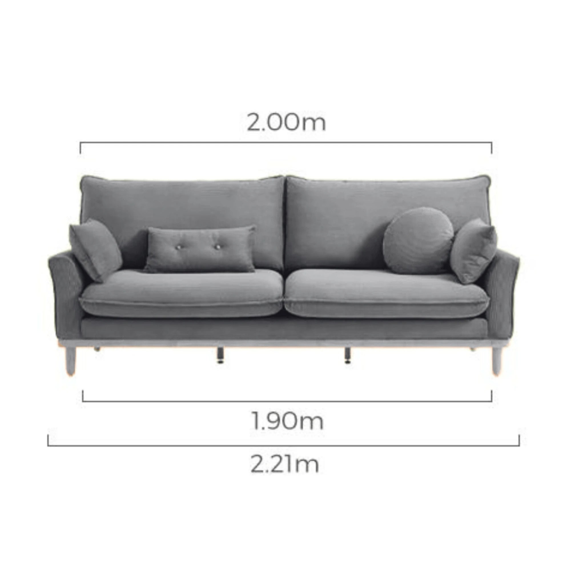 Linspire Moss 3-Seater Sofa, Neutral White & Natural Wood