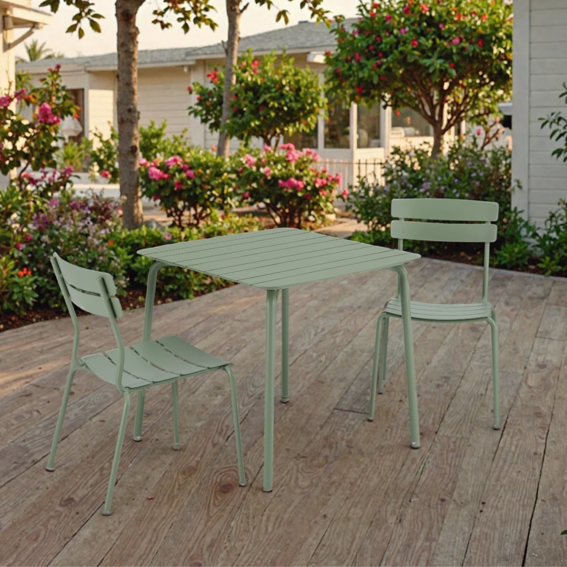 Wellmax Verano Outdoor Aluminium Square Dining Table, Green