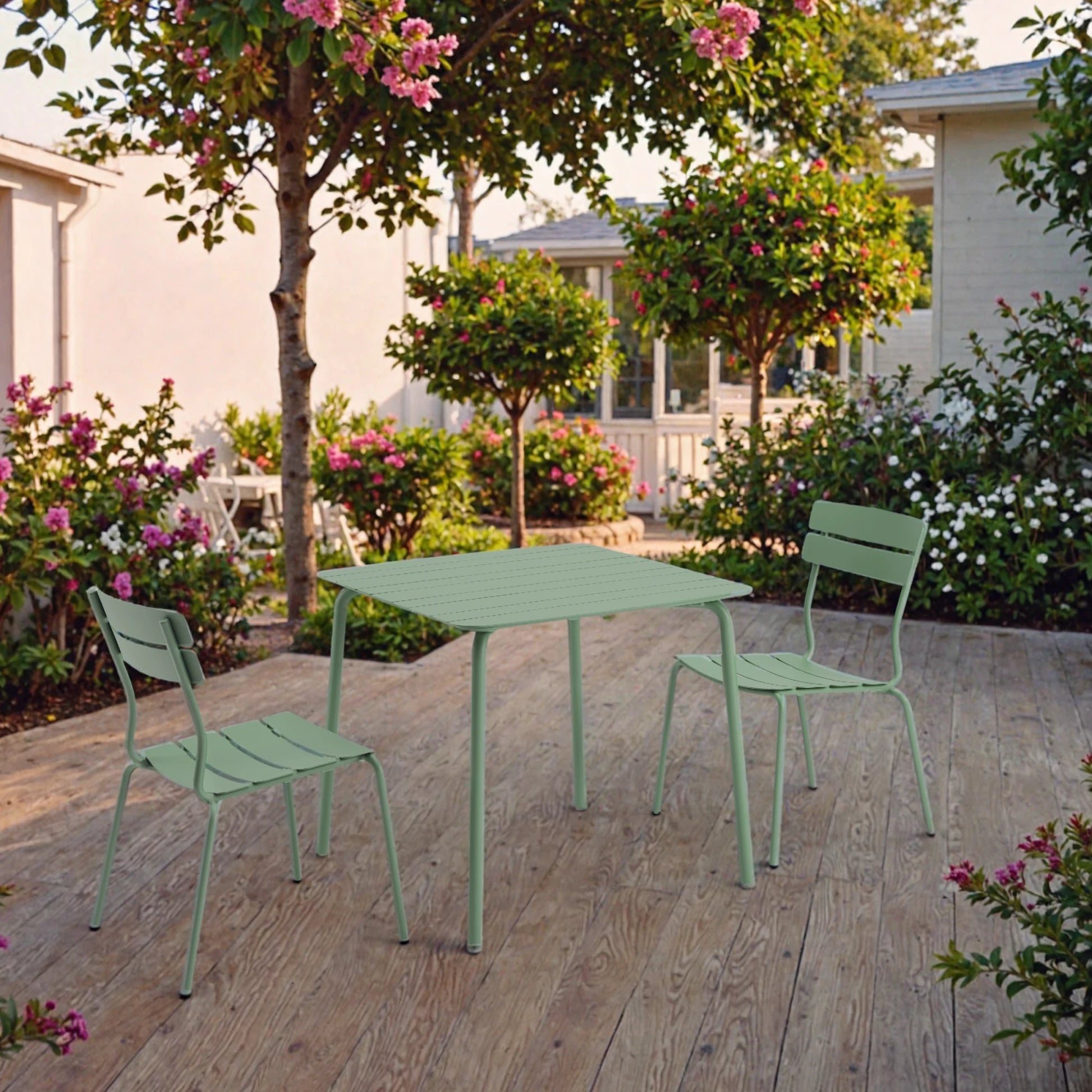 Wellmax Verano Outdoor Aluminium Square Dining Table, Green