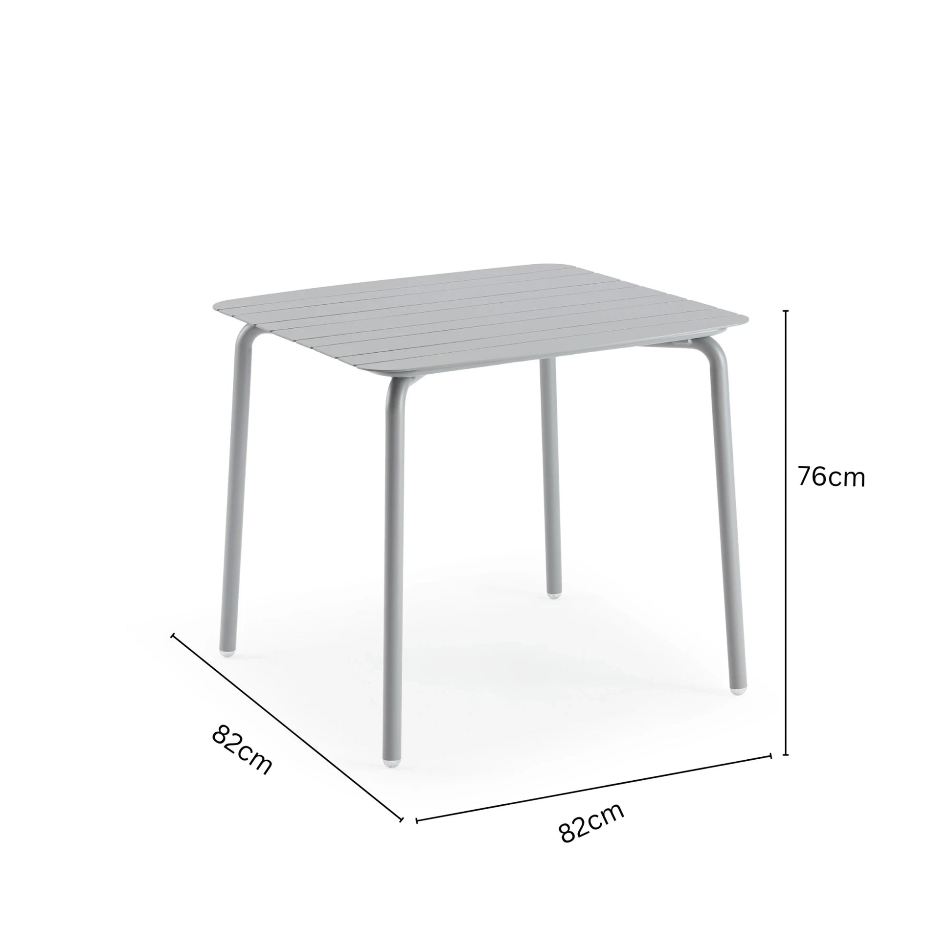 Wellmax Verano Outdoor Aluminium Square Dining Table Set with 2 Armchairs + 2 Chairs, Grey