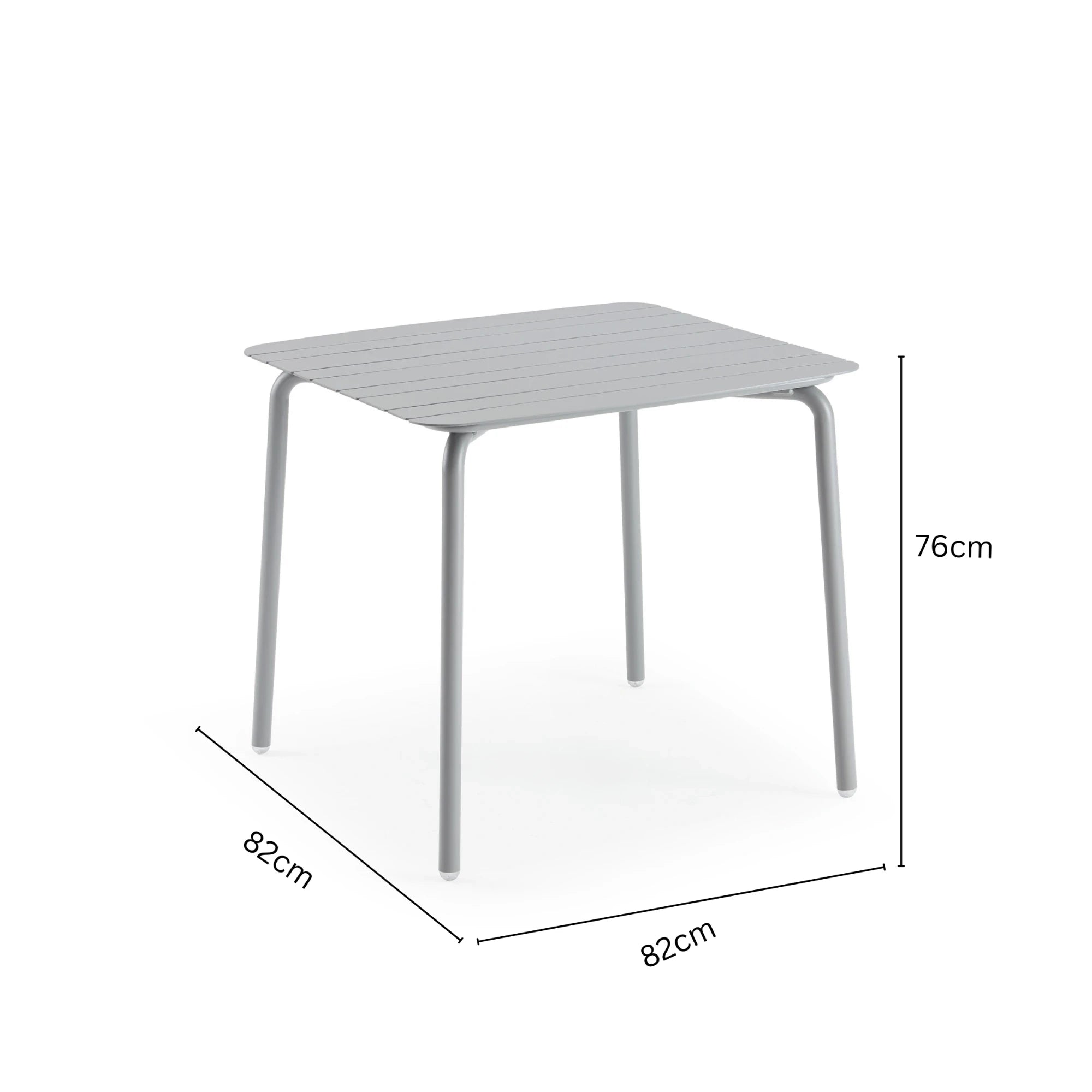 Wellmax Verano Outdoor Aluminium Square Dining Table Set with 2 Armchairs + 2 Chairs, Grey