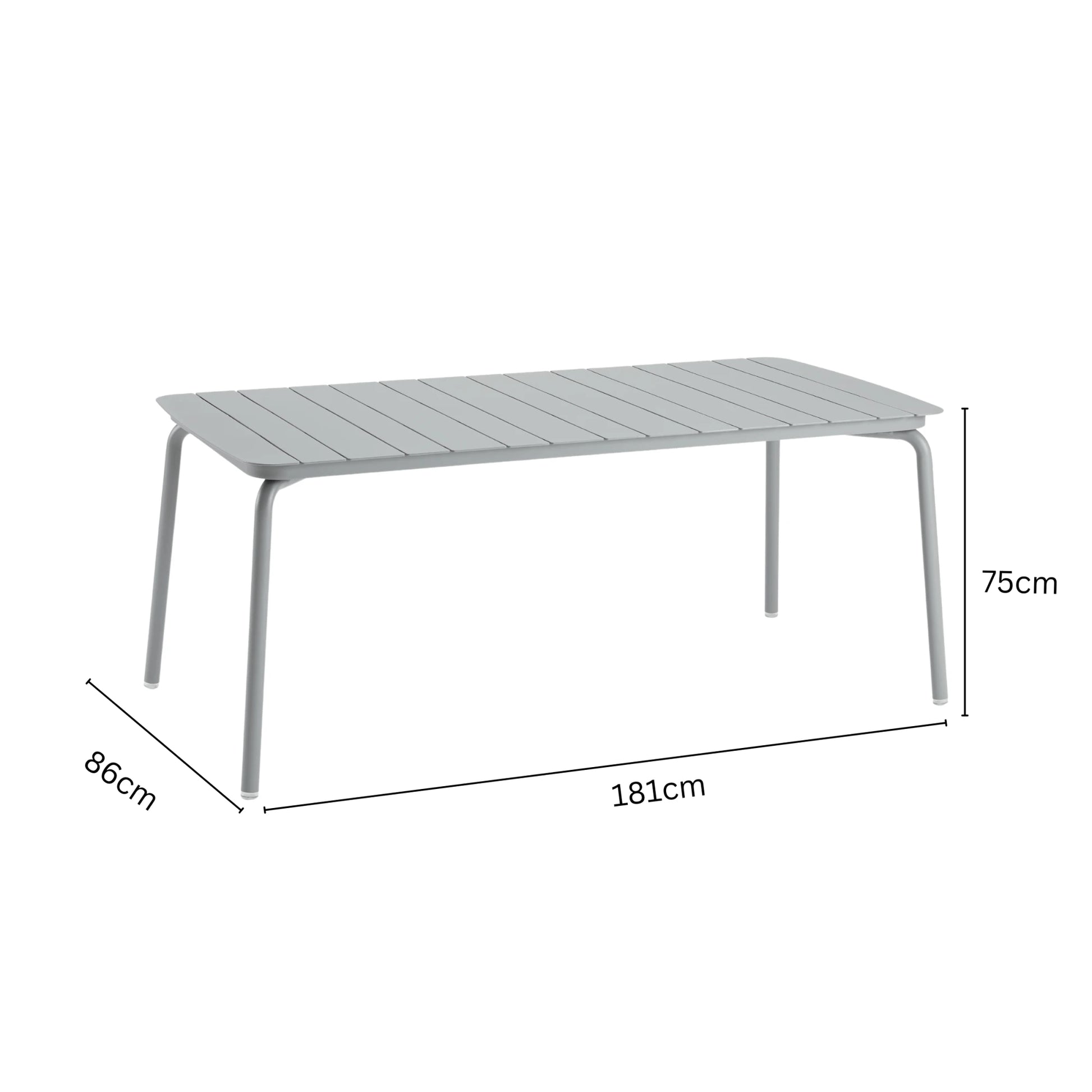 Wellmax Verano Outdoor Aluminium Rectangle Dining Table Set with 4 Chairs, Grey
