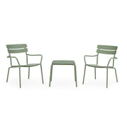 Wellmax Verano Balcony Aluminium Side Table and Chairs Set, Green