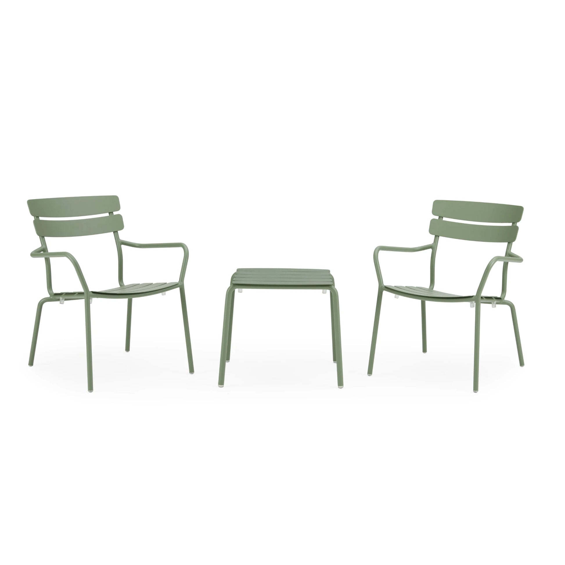 Wellmax Verano Balcony Aluminium Side Table and Chairs Set, Green