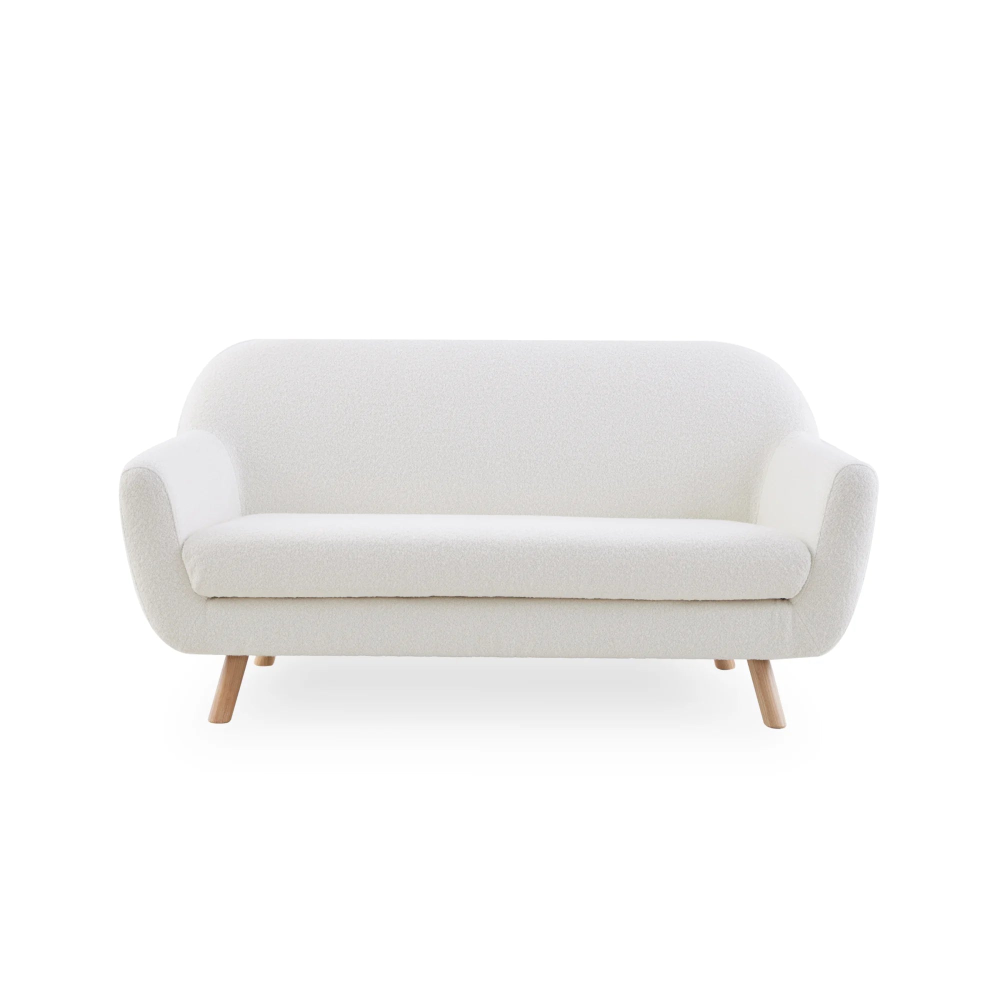 MODE Milo Boucle Loveseat, Chalk White