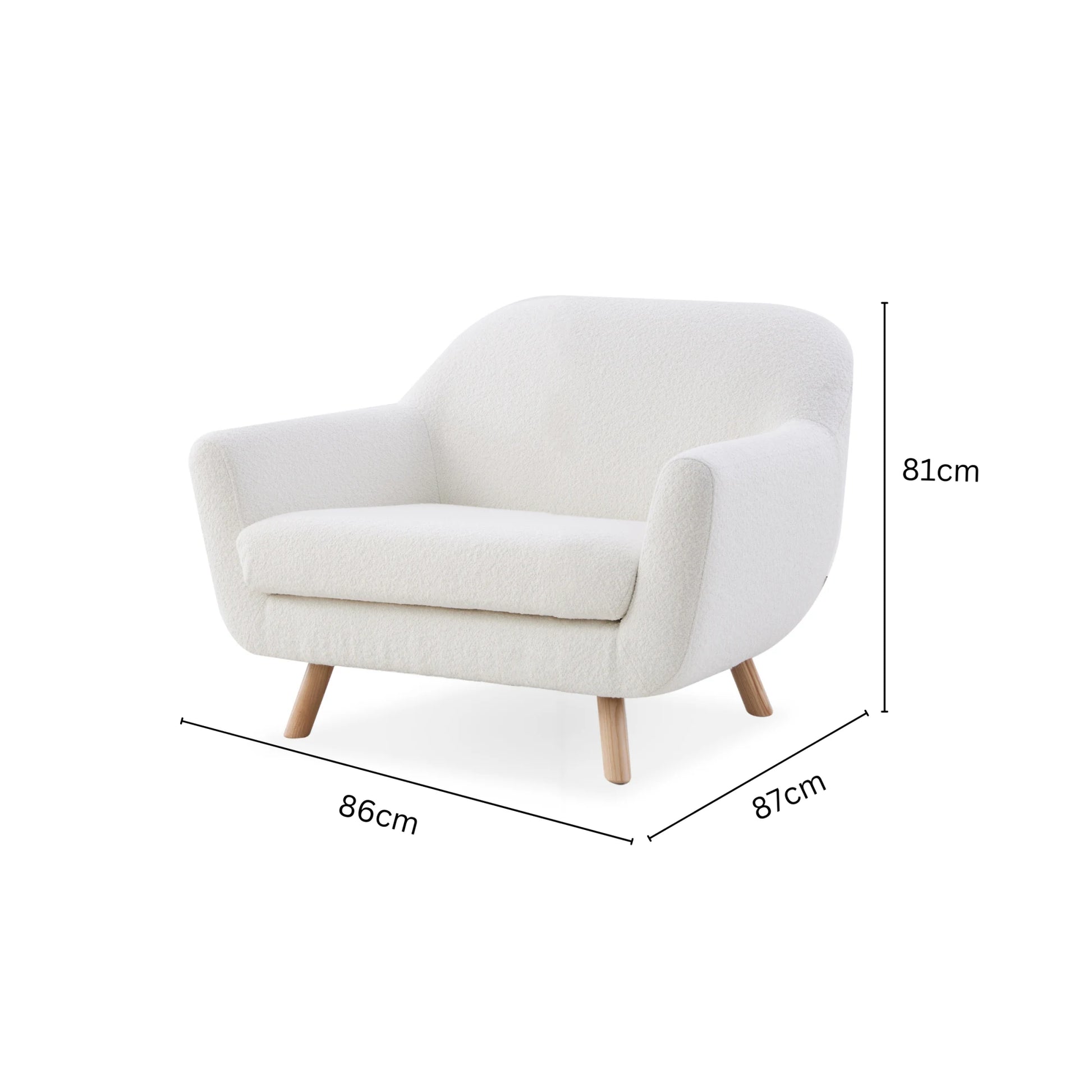 MODE Milo Boucle Armchair, Chalk White