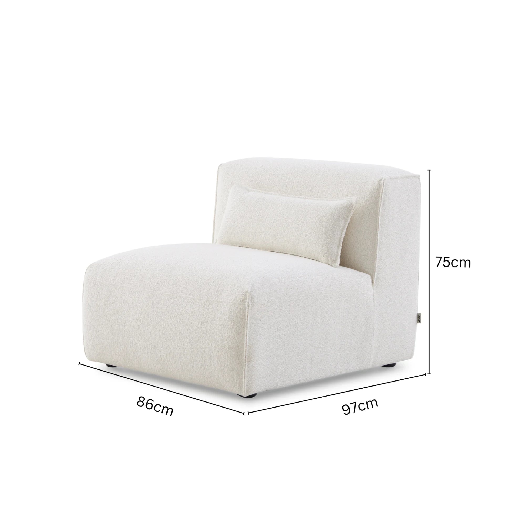 MODE Bravo 1-Seater Sofa Module, Boucle, Creamy White