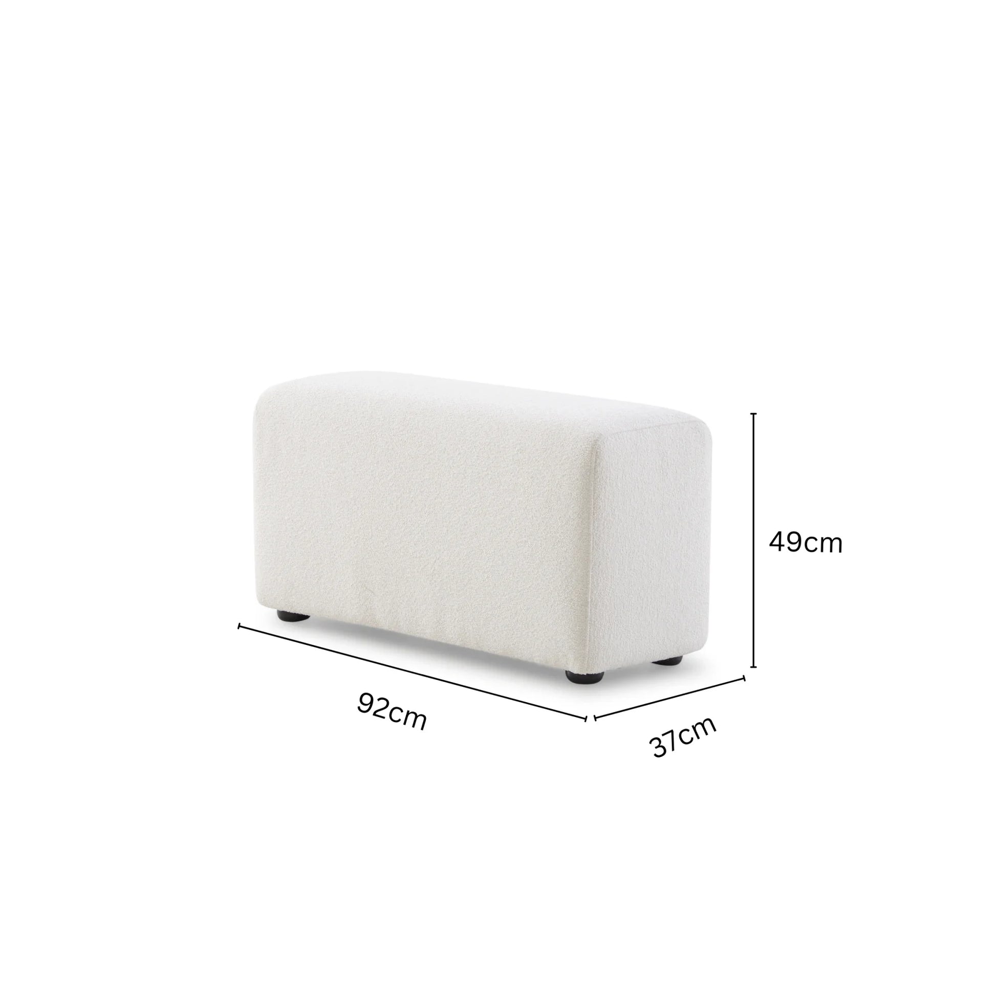 MODE Bravo Arm Sofa Module, Boucle, Creamy White