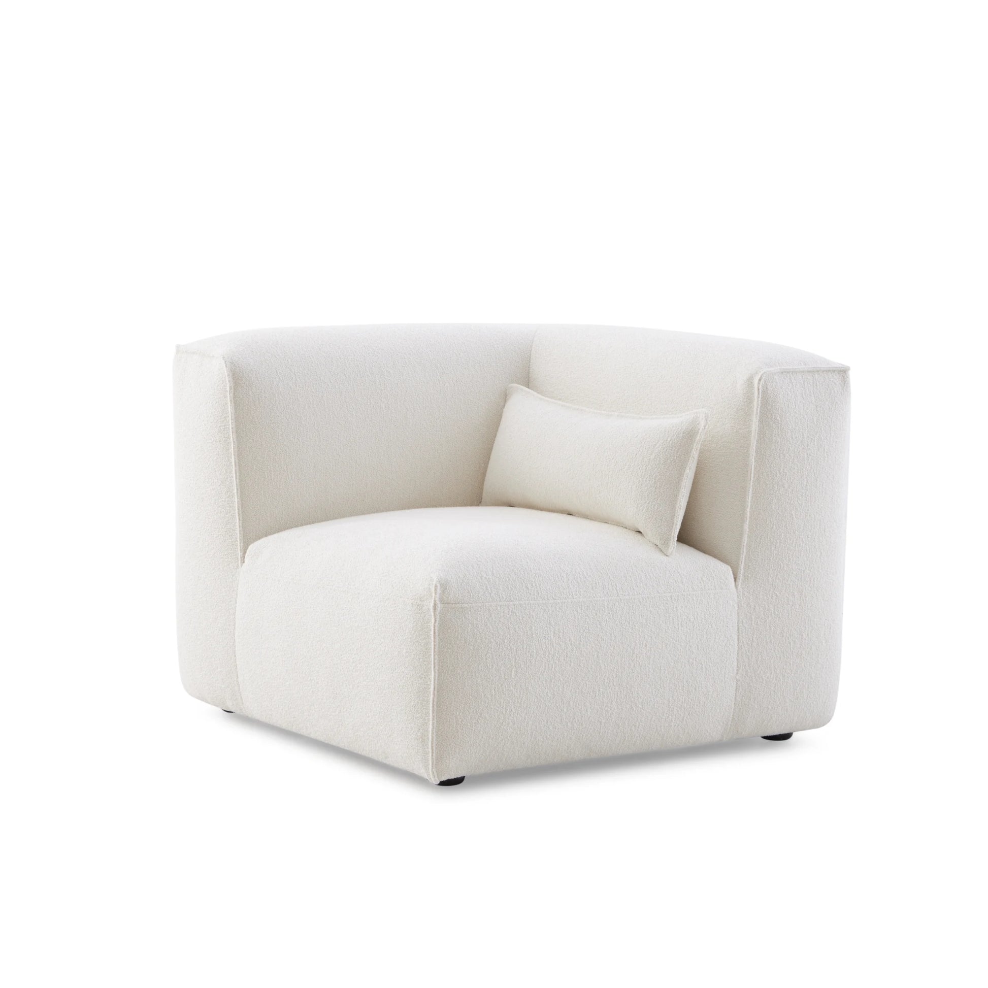MODE Bravo Corner Sofa Module, Boucle, Creamy White