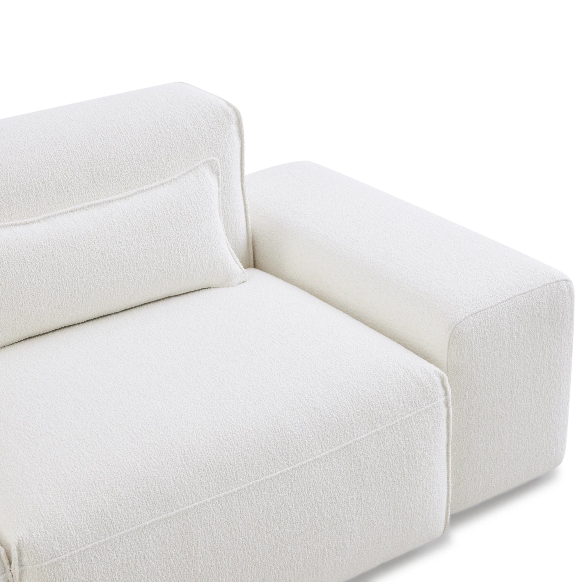 MODE Bravo 3.5-Seater Modular Sofa with Arm, Boucle, Creamy White