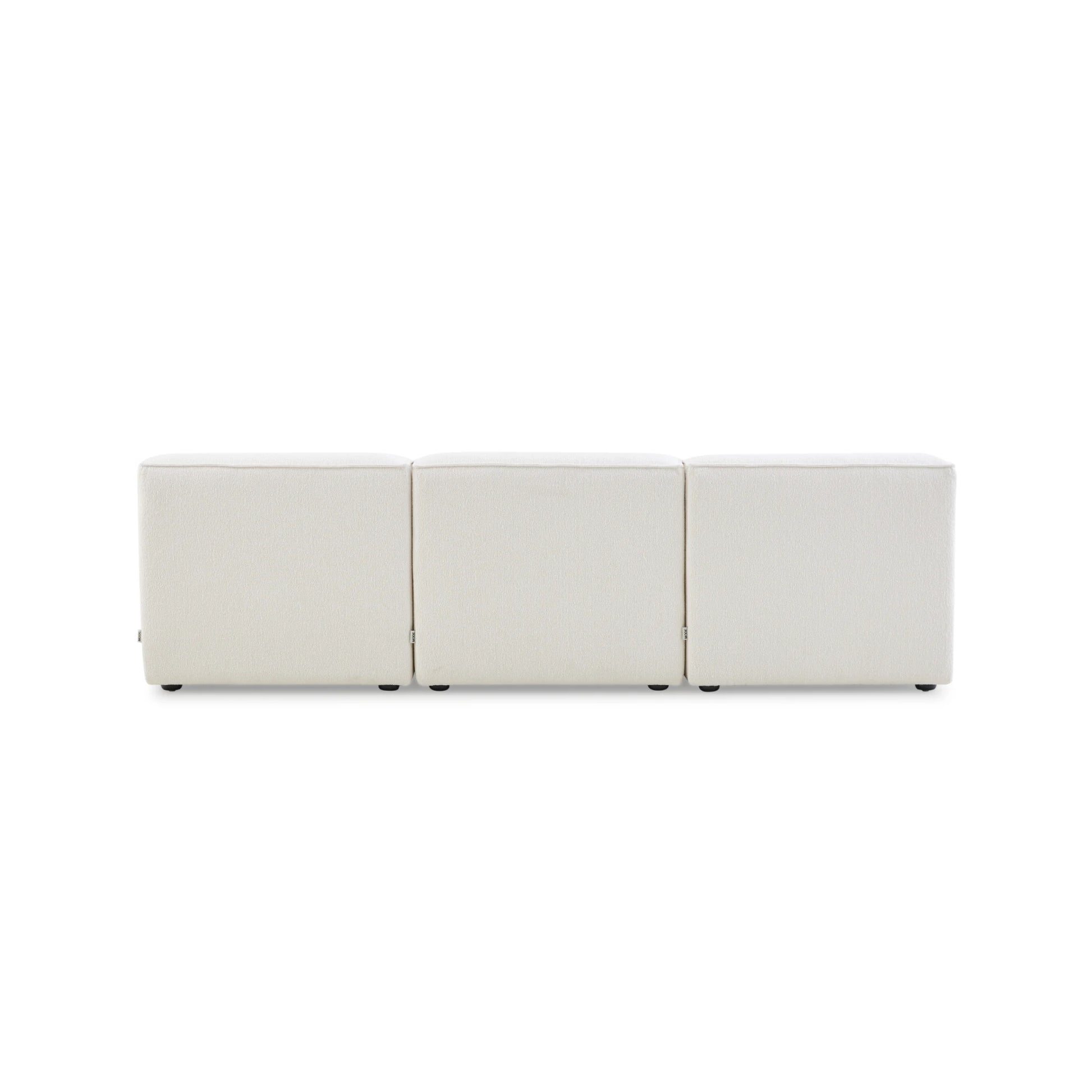 MODE Bravo 4-Seater Armless Modular Sofa with Chaise, Boucle, Creamy White