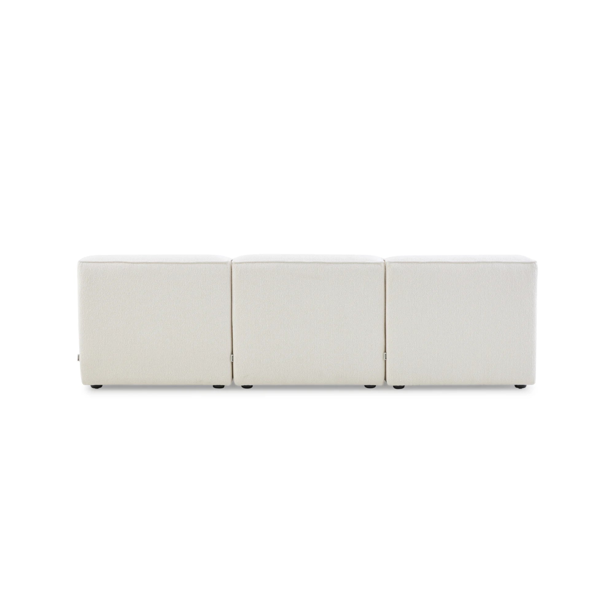 MODE Bravo 4-Seater Armless Modular Sofa with Chaise, Boucle, Creamy White