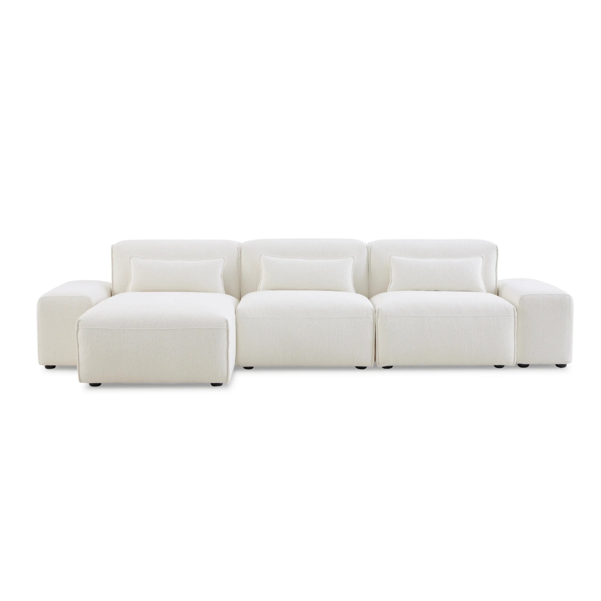 MODE Bravo 4.5-Seater Modular Sofa with Chaise & Arm, Boucle, Creamy White