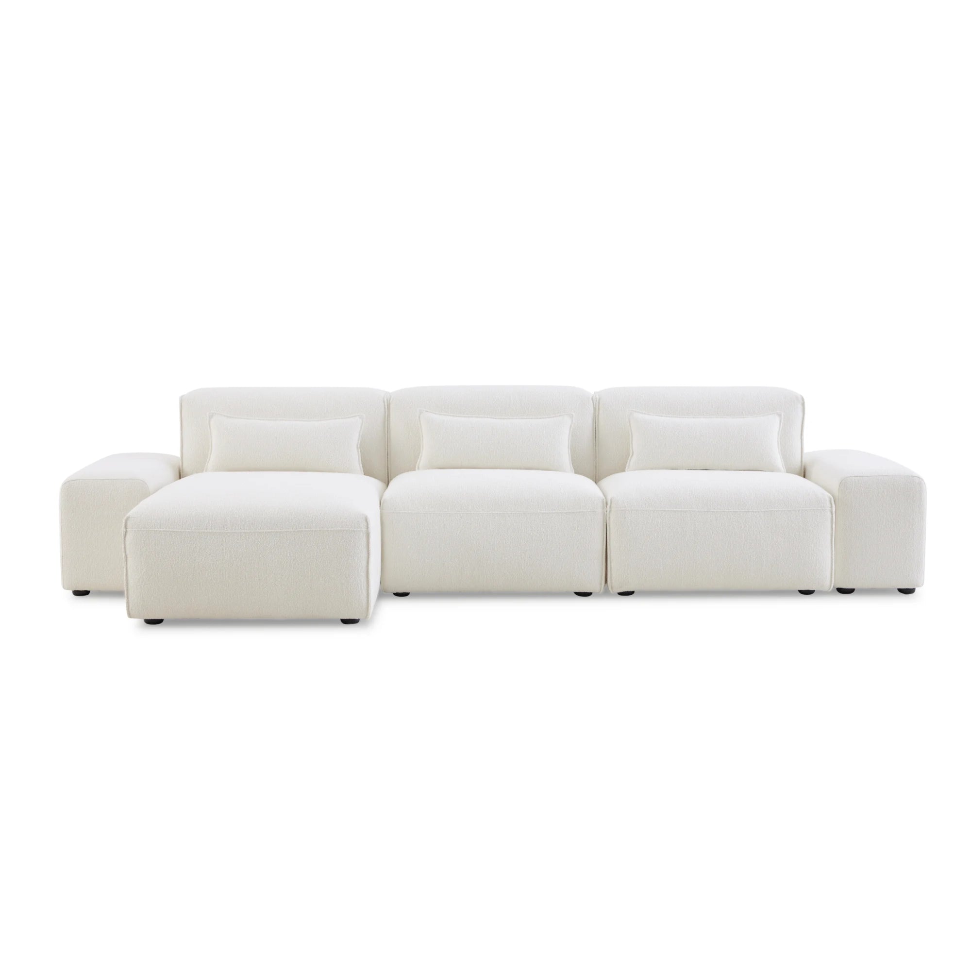 MODE Bravo 4.5-Seater Modular Sofa with Chaise & Arm, Boucle, Creamy White