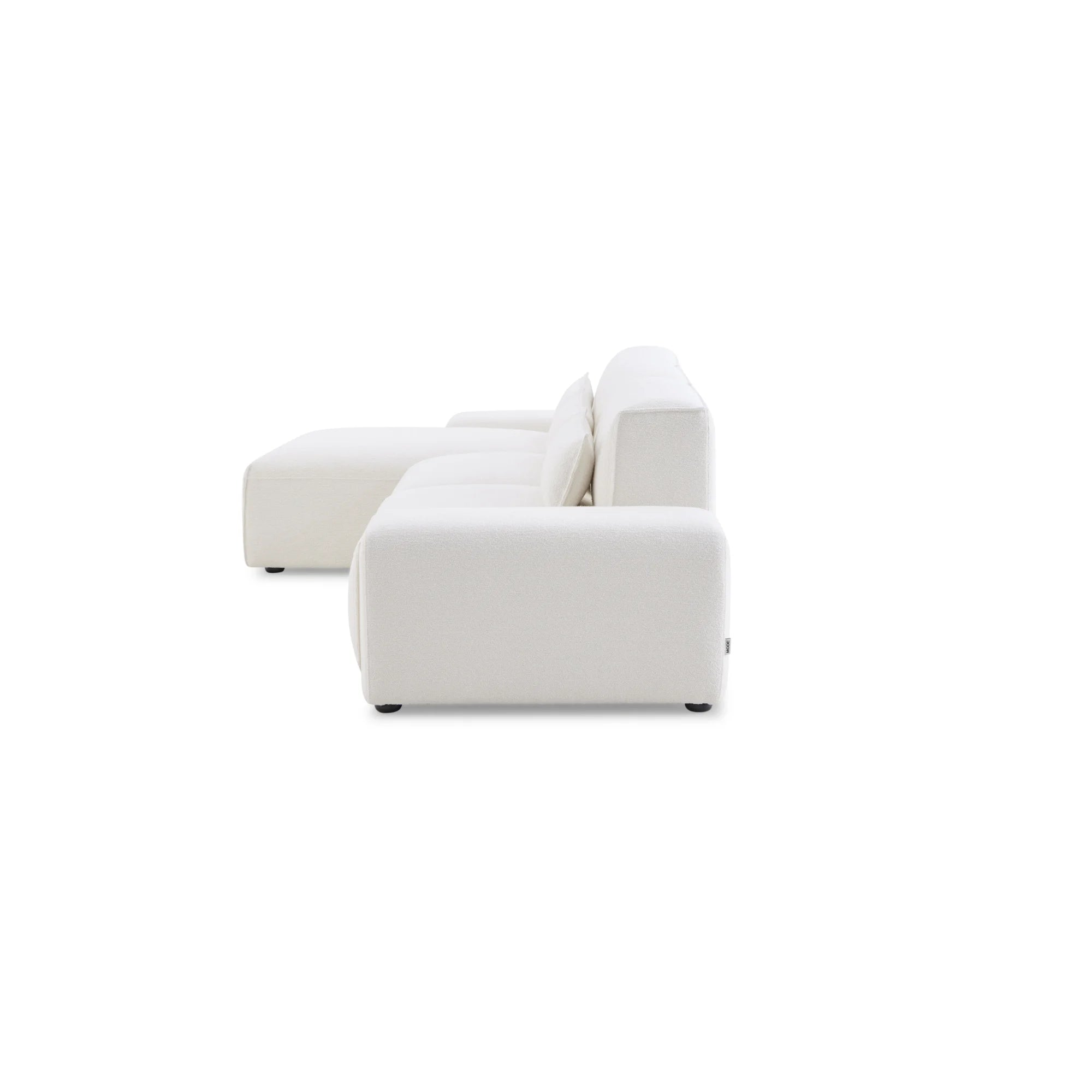 MODE Bravo 4.5-Seater Modular Sofa with Chaise & Arm, Boucle, Creamy White
