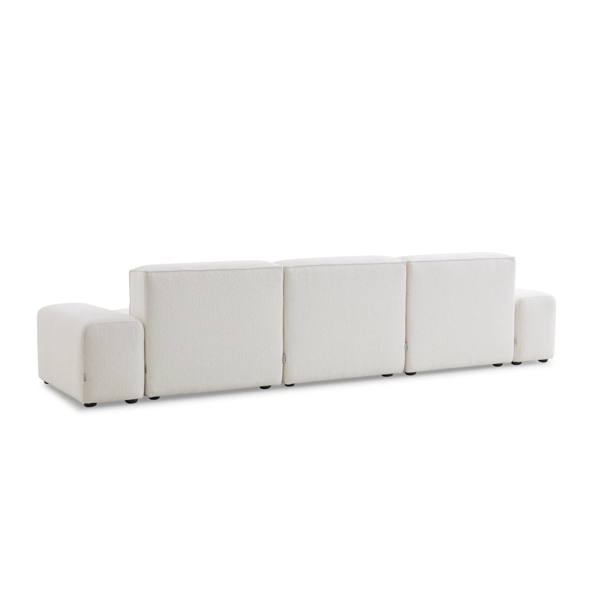 MODE Bravo 4.5-Seater Modular Sofa with Chaise & Arm, Boucle, Creamy White