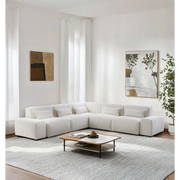 MODE Bravo 5-Seater Modular Corner Sofa with Arm, Boucle, Creamy White