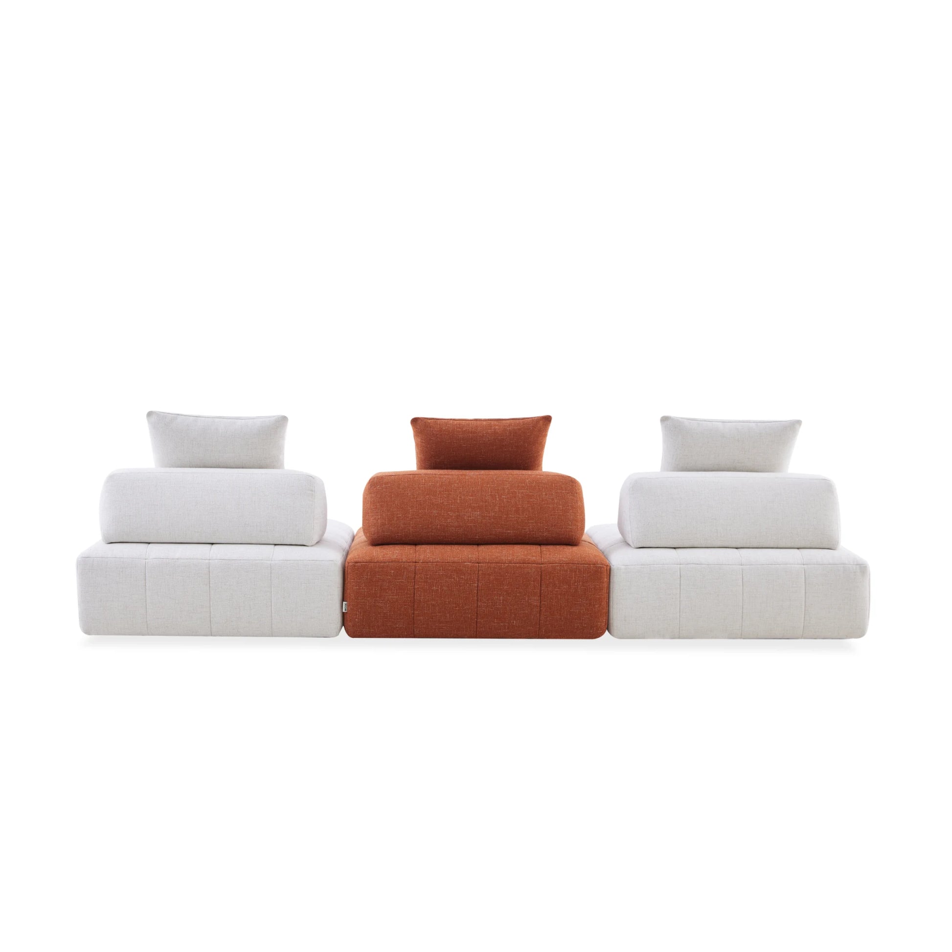 MODE Rubik 4-Seater Modular Sofa with Chaise, Oatmeal & Burnt Orange