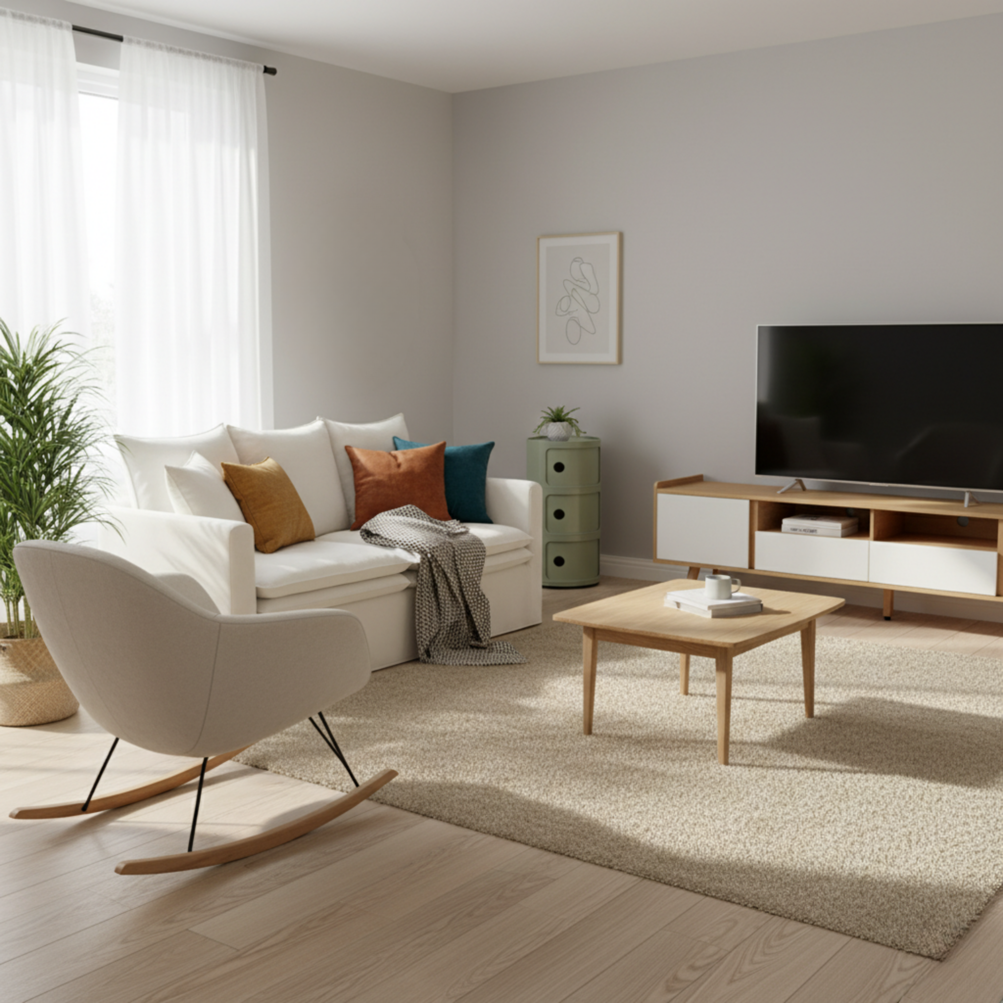 MODE Crepes 2.5-Seater Linen Sofa, Off-White