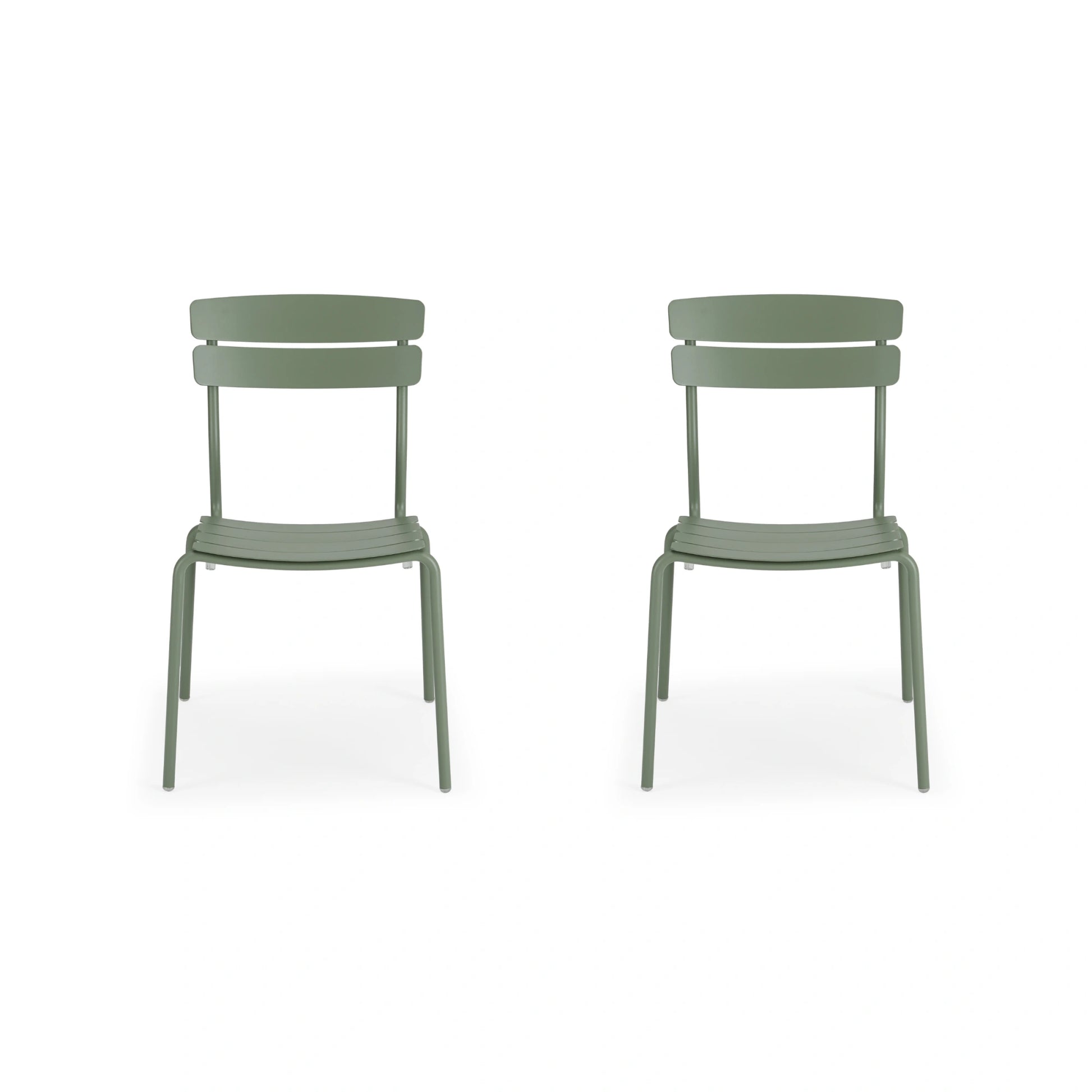 Wellmax Verano Outdoor Aluminium Dining Chair, Set of 2, Green