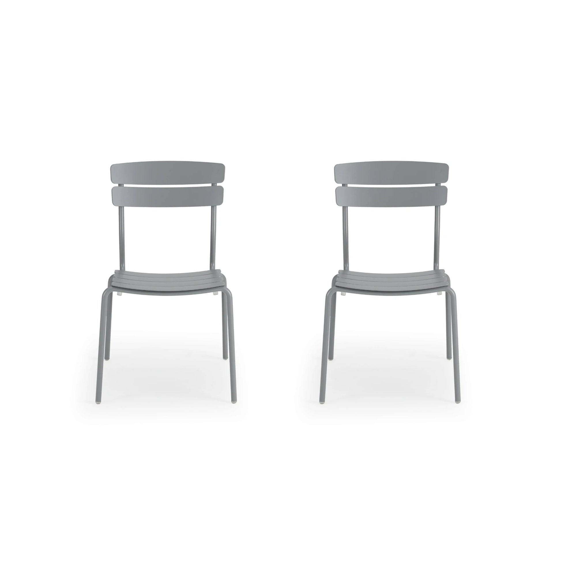 Wellmax Verano Outdoor Aluminium Dining Chair, Set of 2, Grey