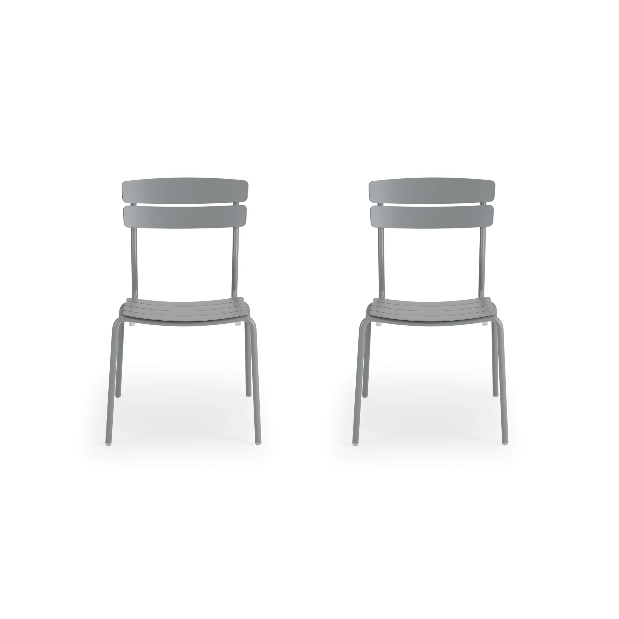 Wellmax Verano Outdoor Aluminium Dining Chair, Set of 2, Grey