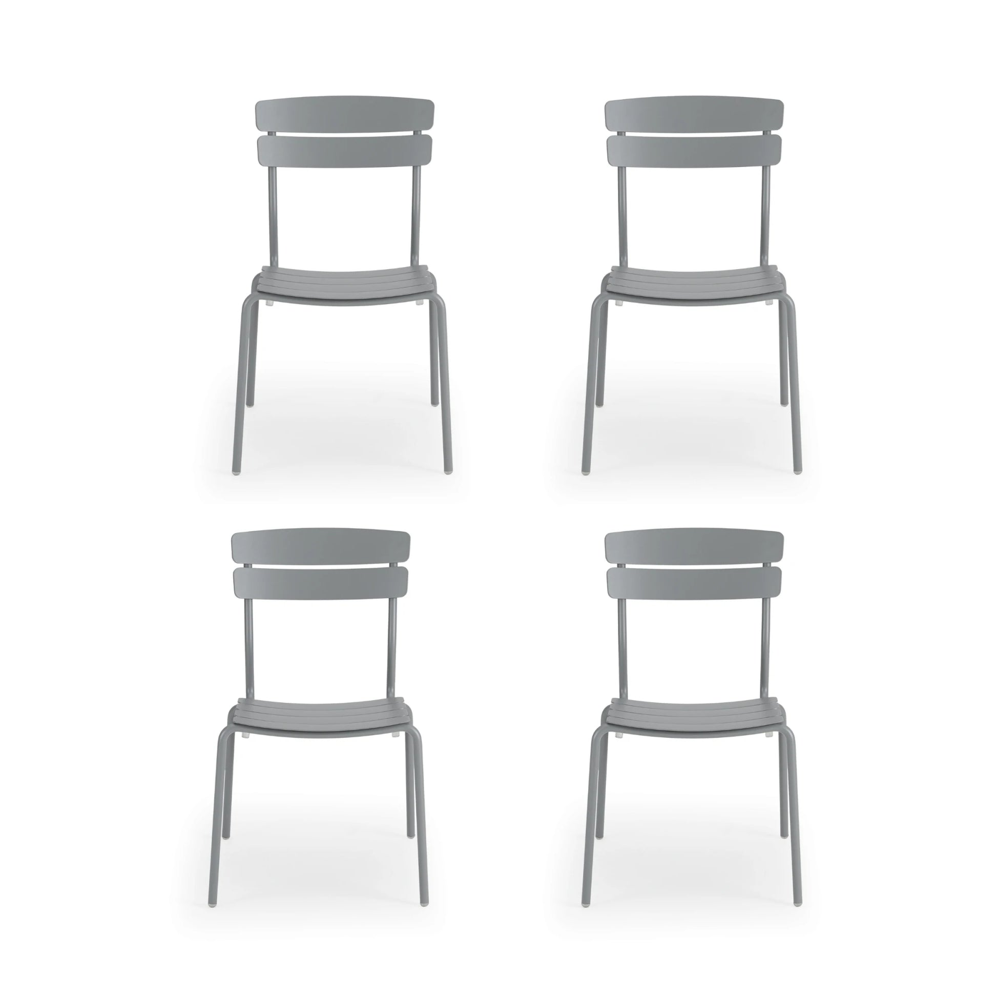 Wellmax Verano Outdoor Aluminium Dining Chair, Set of 4, Grey