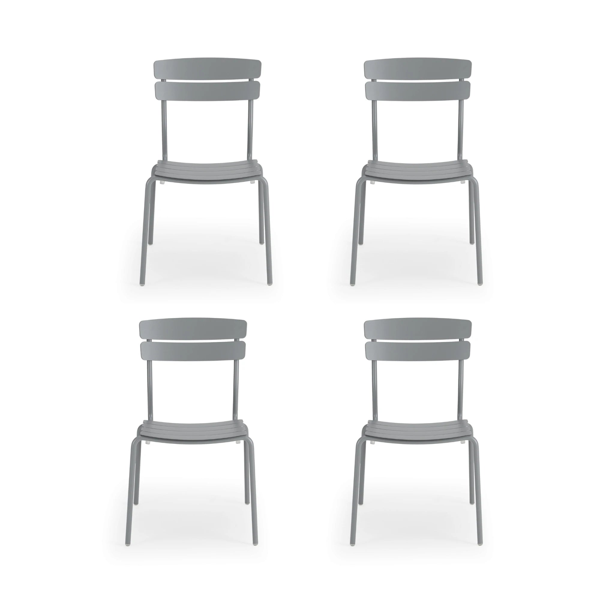 Wellmax Verano Outdoor Aluminium Dining Chair, Set of 4, Grey
