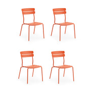 Wellmax Verano Outdoor Aluminium Dining Chair, Set of 4, Terracotta