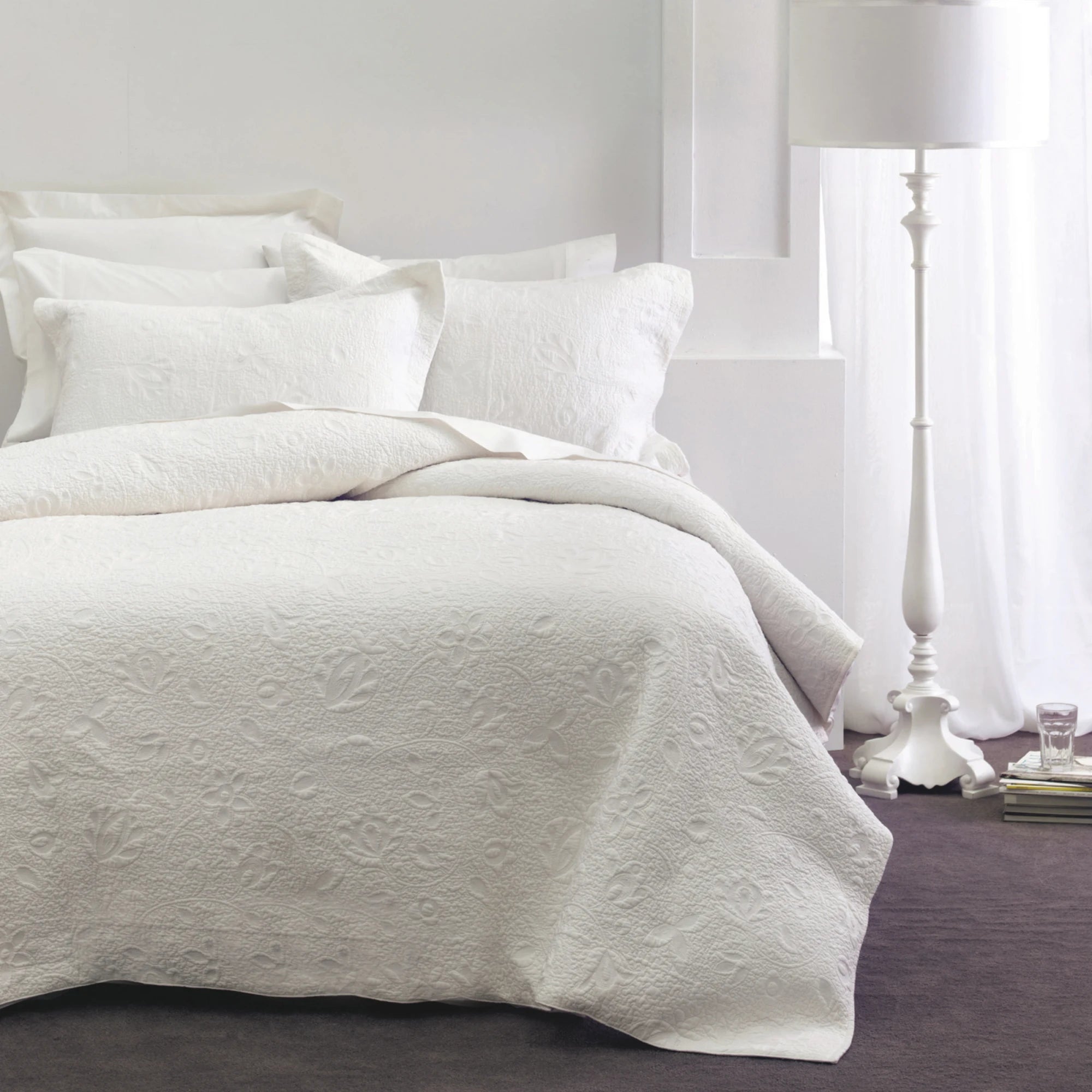 Savona Chantel Bedspread, White