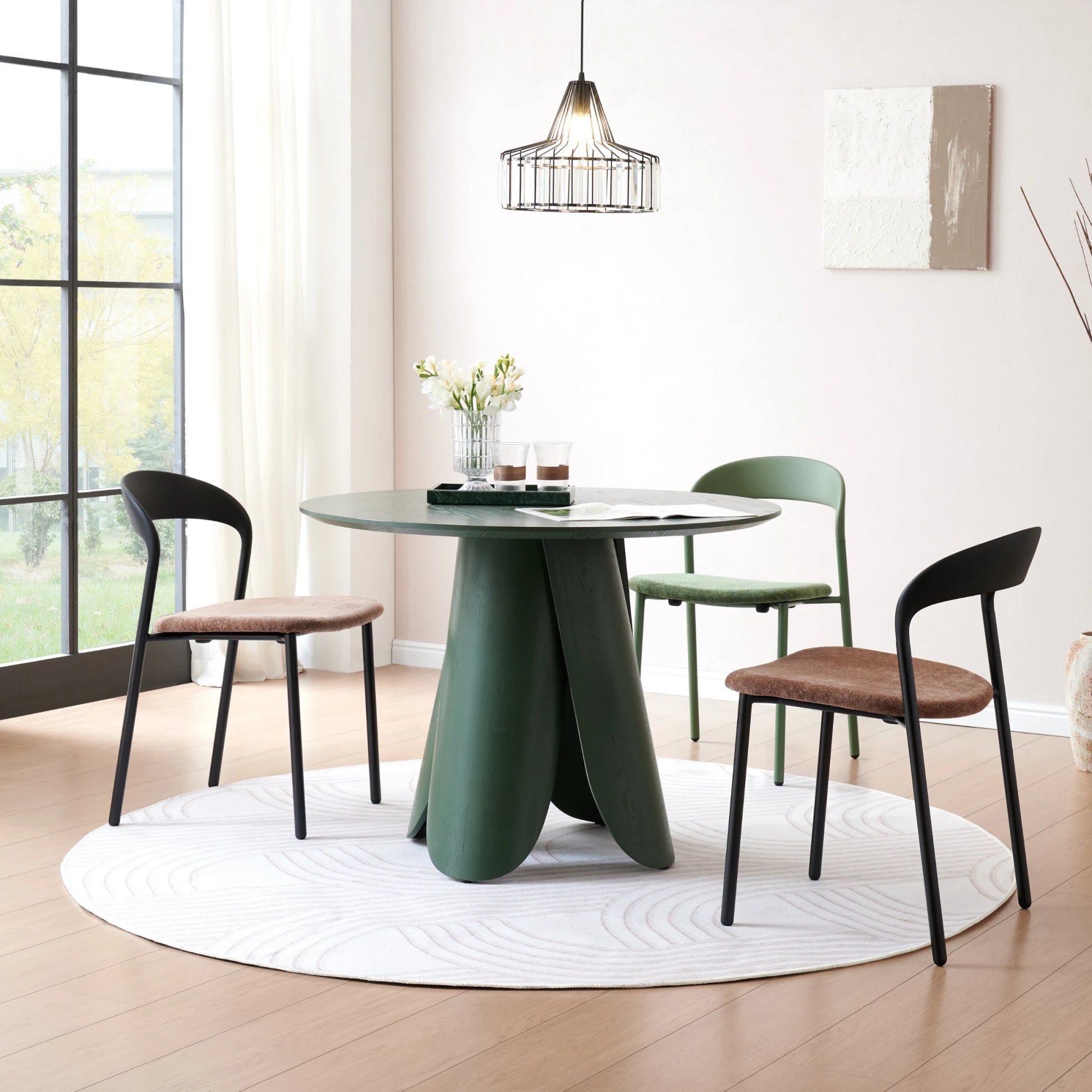 MODE Elara Round Dining Table 100cm, Green