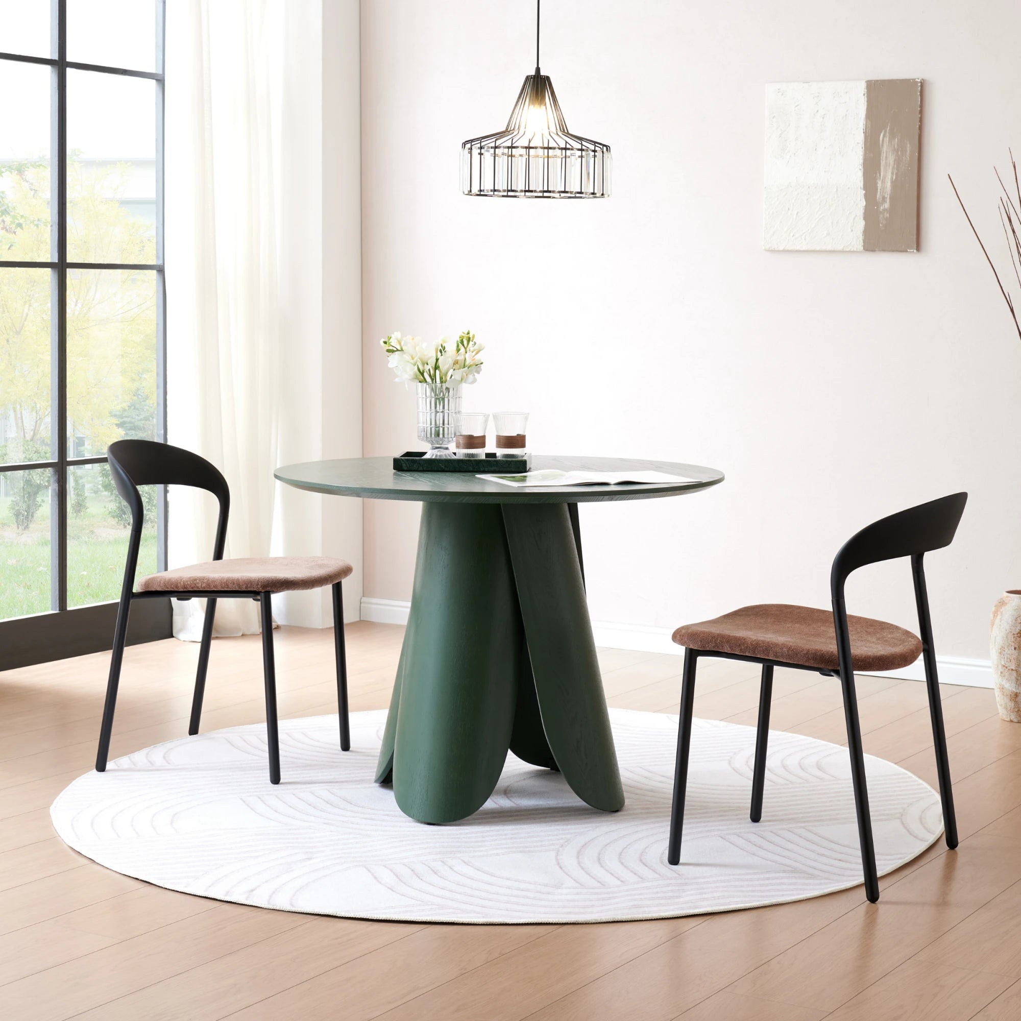 MODE Elara Round Dining Table 100cm, Green