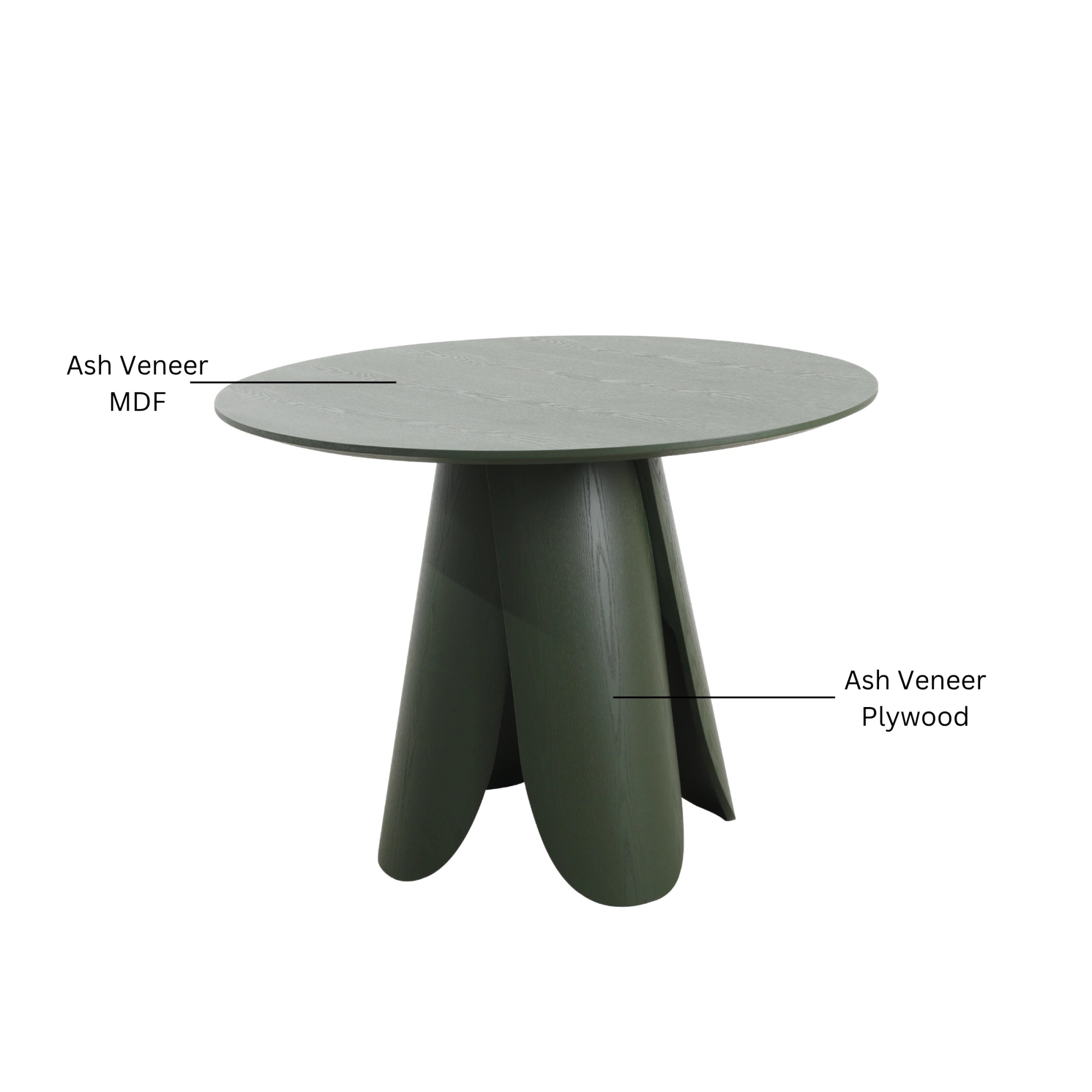MODE Elara Round Dining Table 100cm, Green