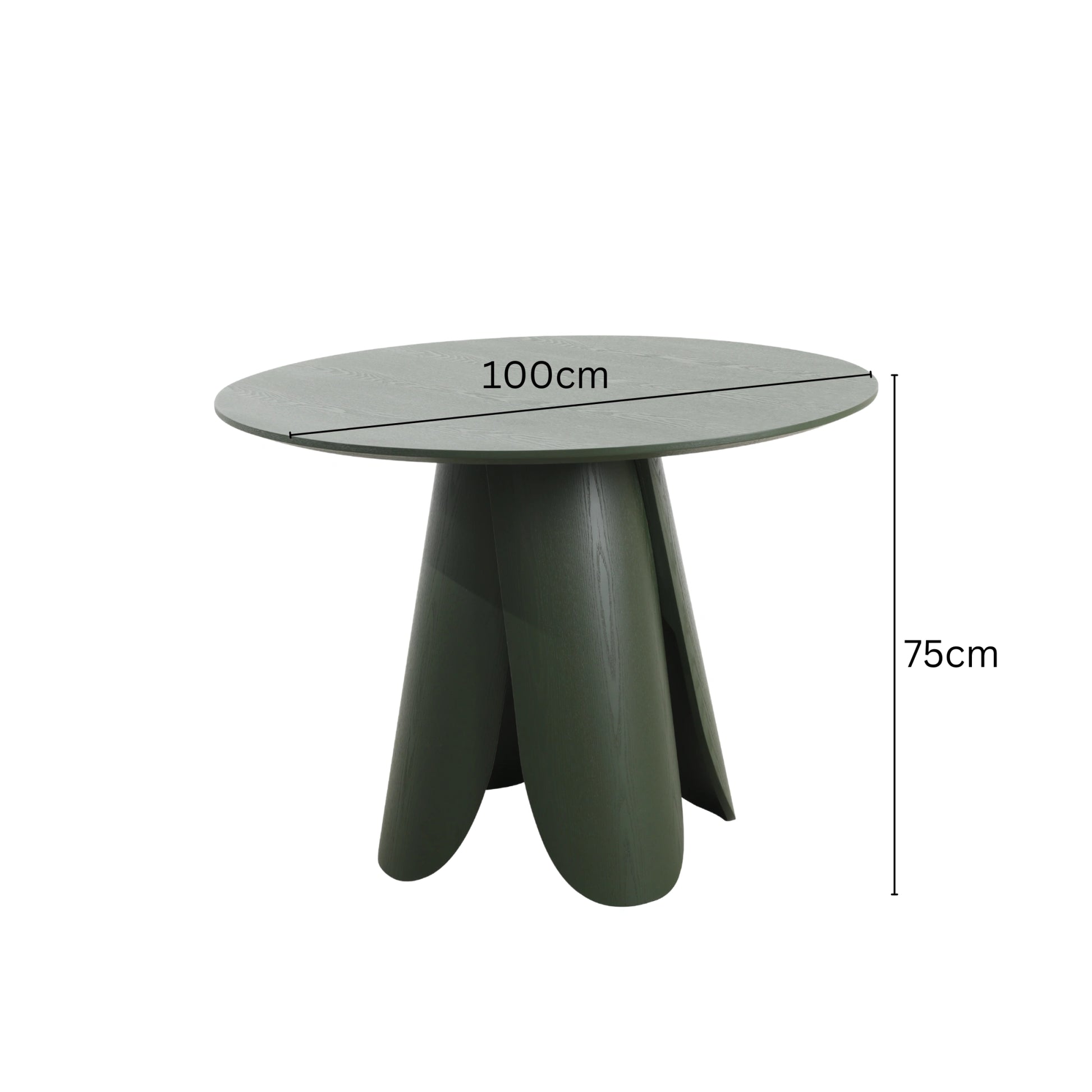 MODE Elara Round Dining Table 100cm, Green
