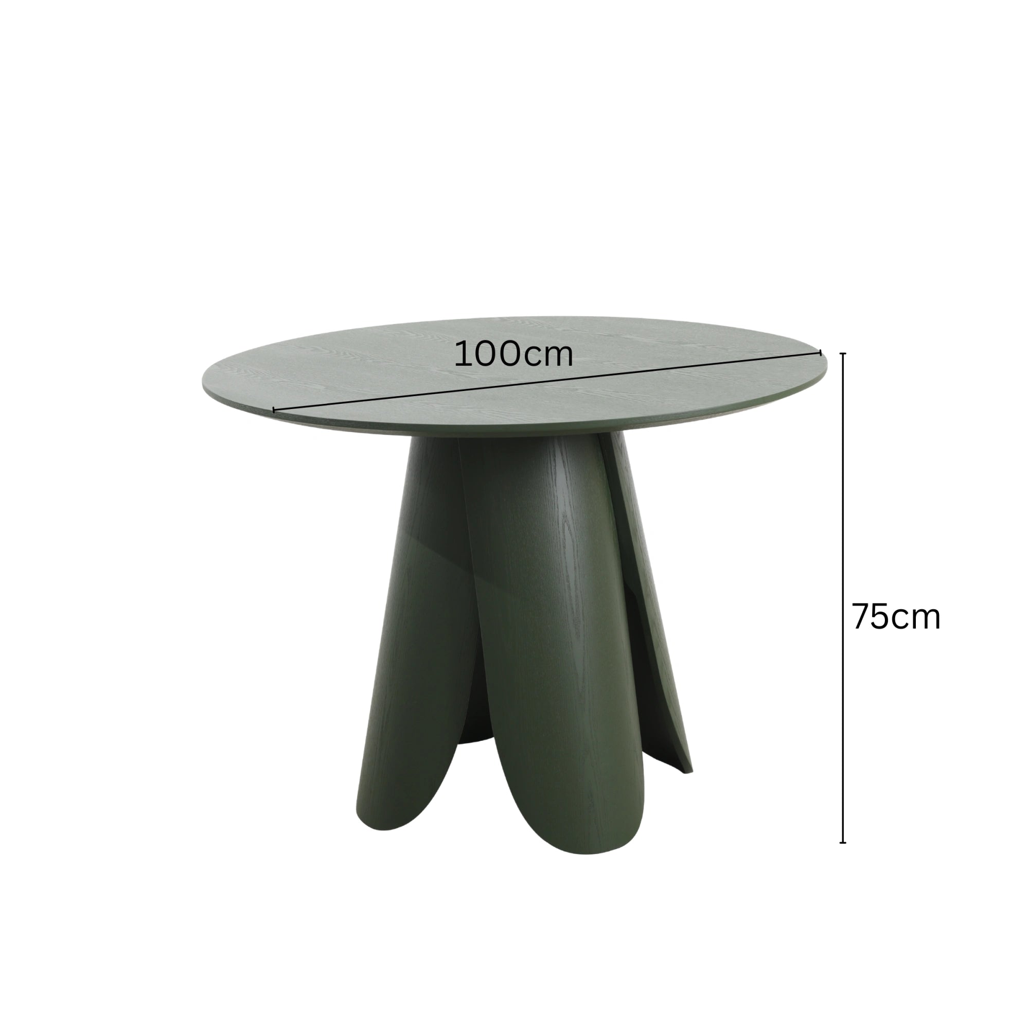 MODE Elara Round Dining Table 100cm, Green