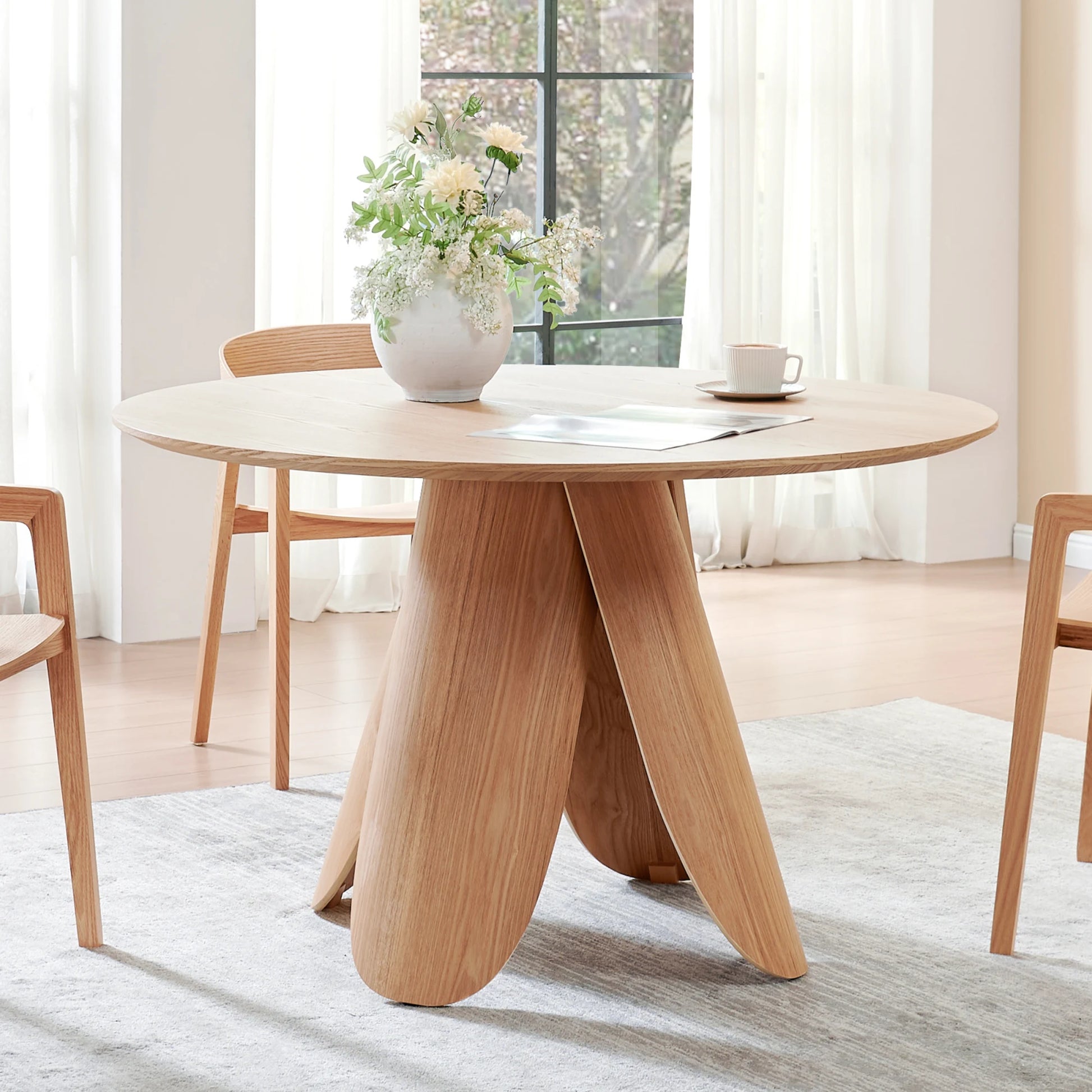 MODE Elara Round Dining Table 120cm, Natural Wood